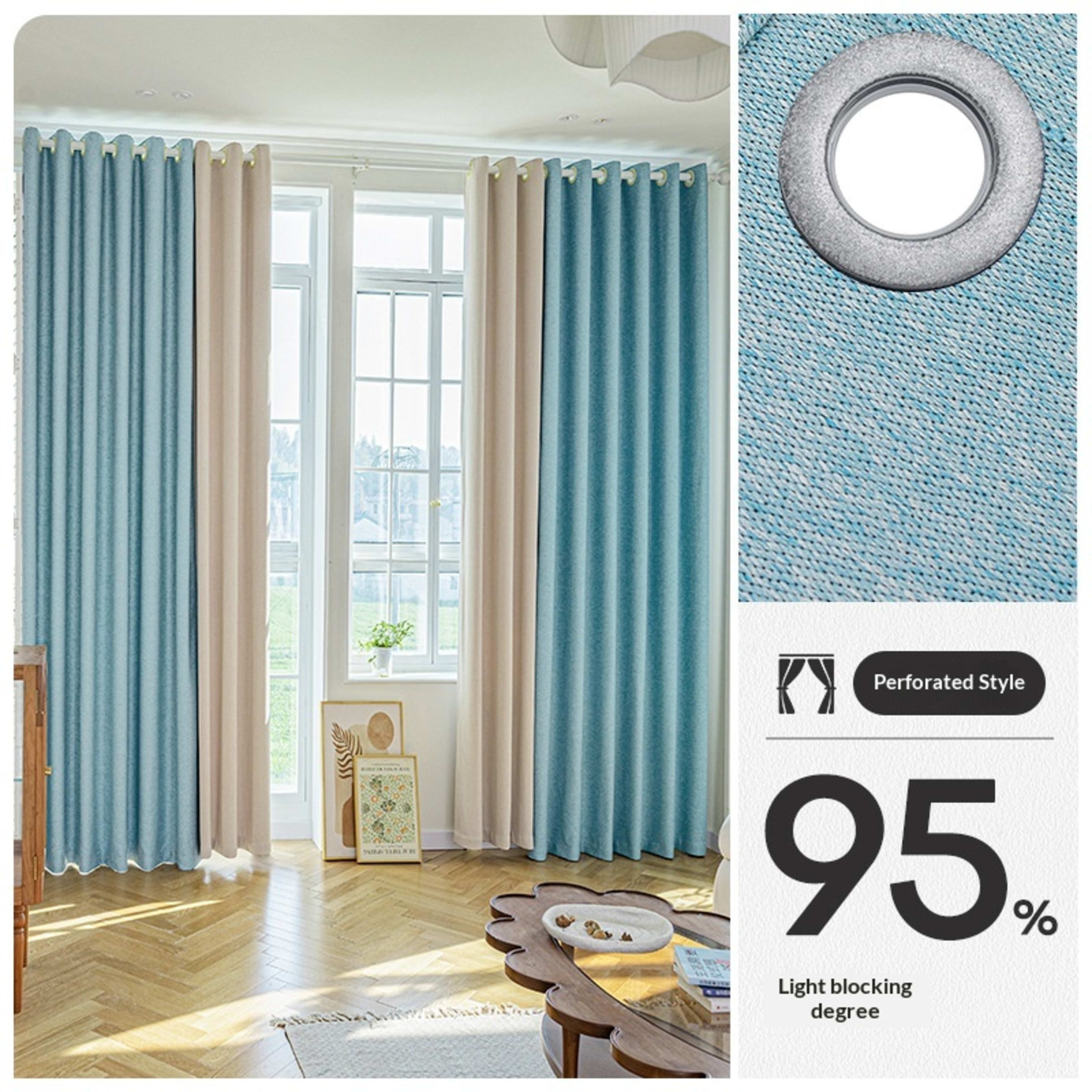 Drill Free Installation High Precision Blackout Curtain With Rod 3