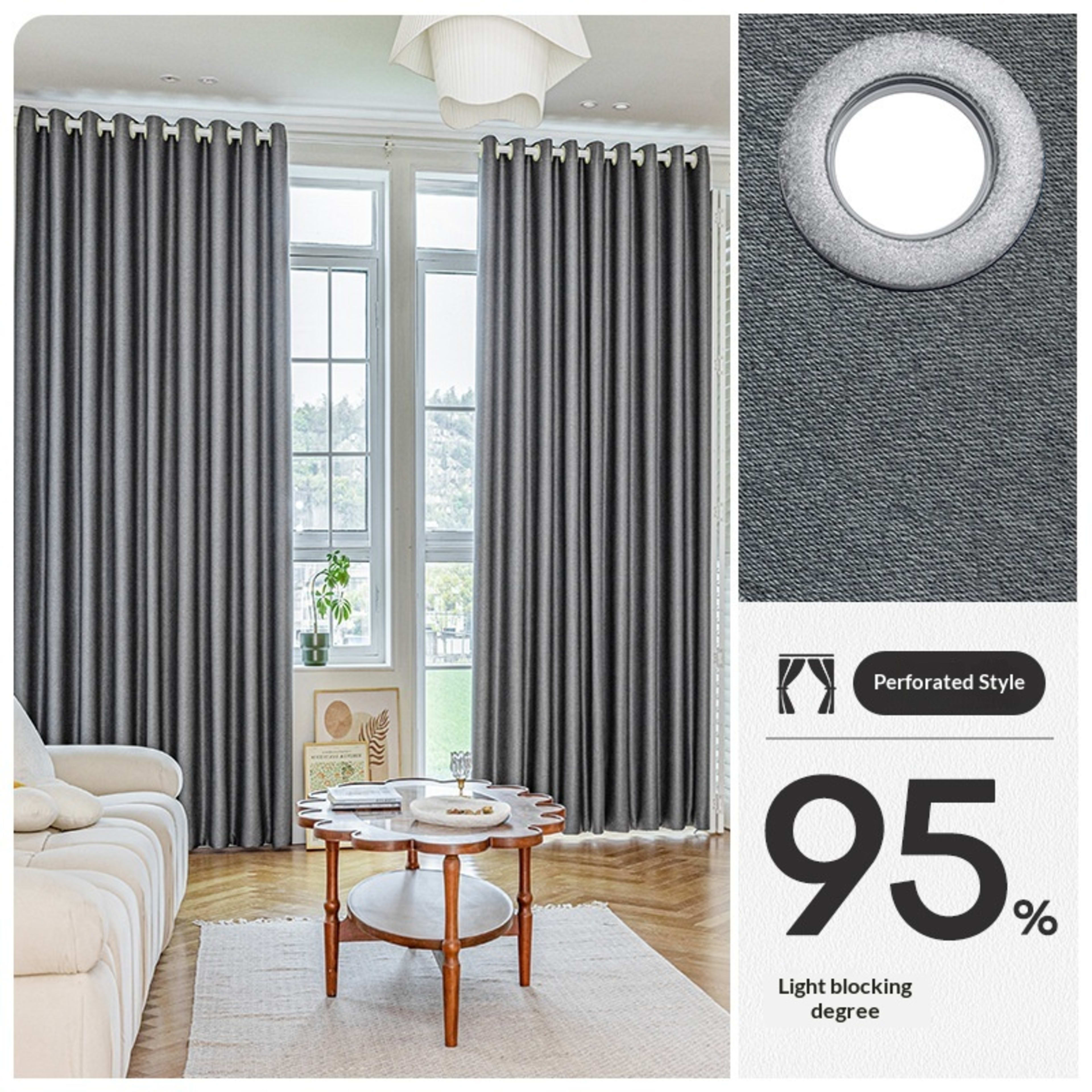 Drill Free Installation High Precision Blackout Curtain With Rod 8