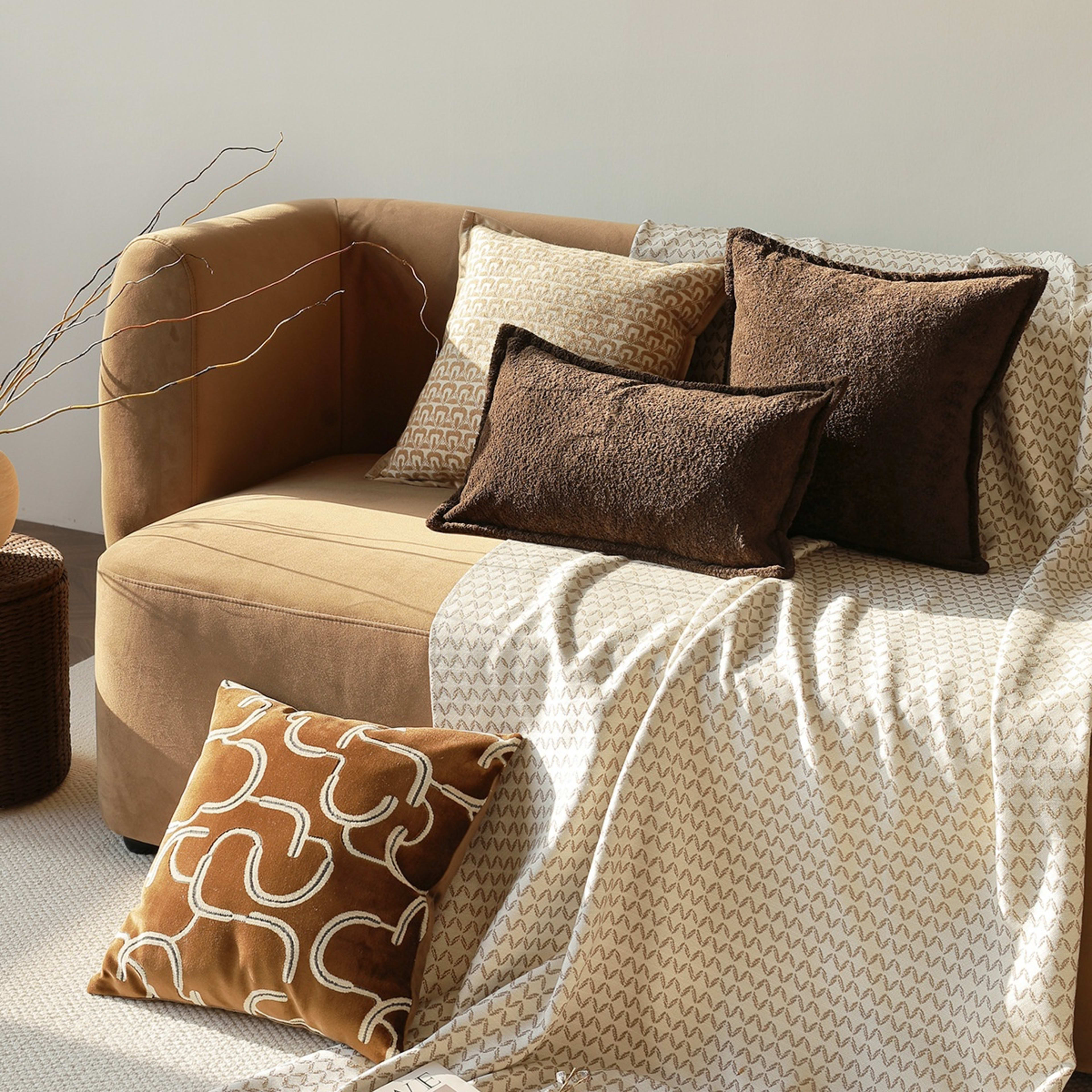 Brown Sofa Cushion Cover Lumbar Pillow 11