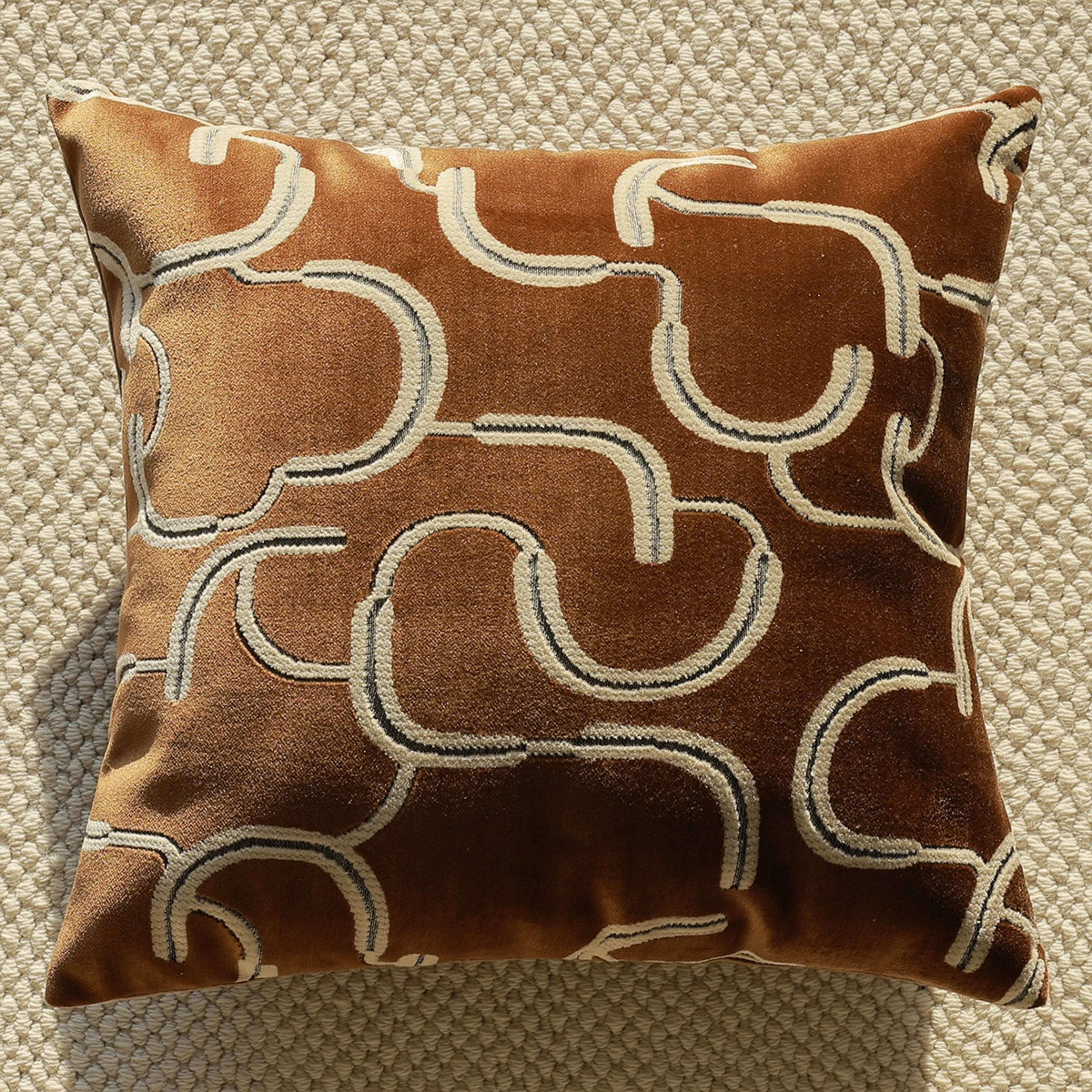 Brown Sofa Cushion Cover Lumbar Pillow
