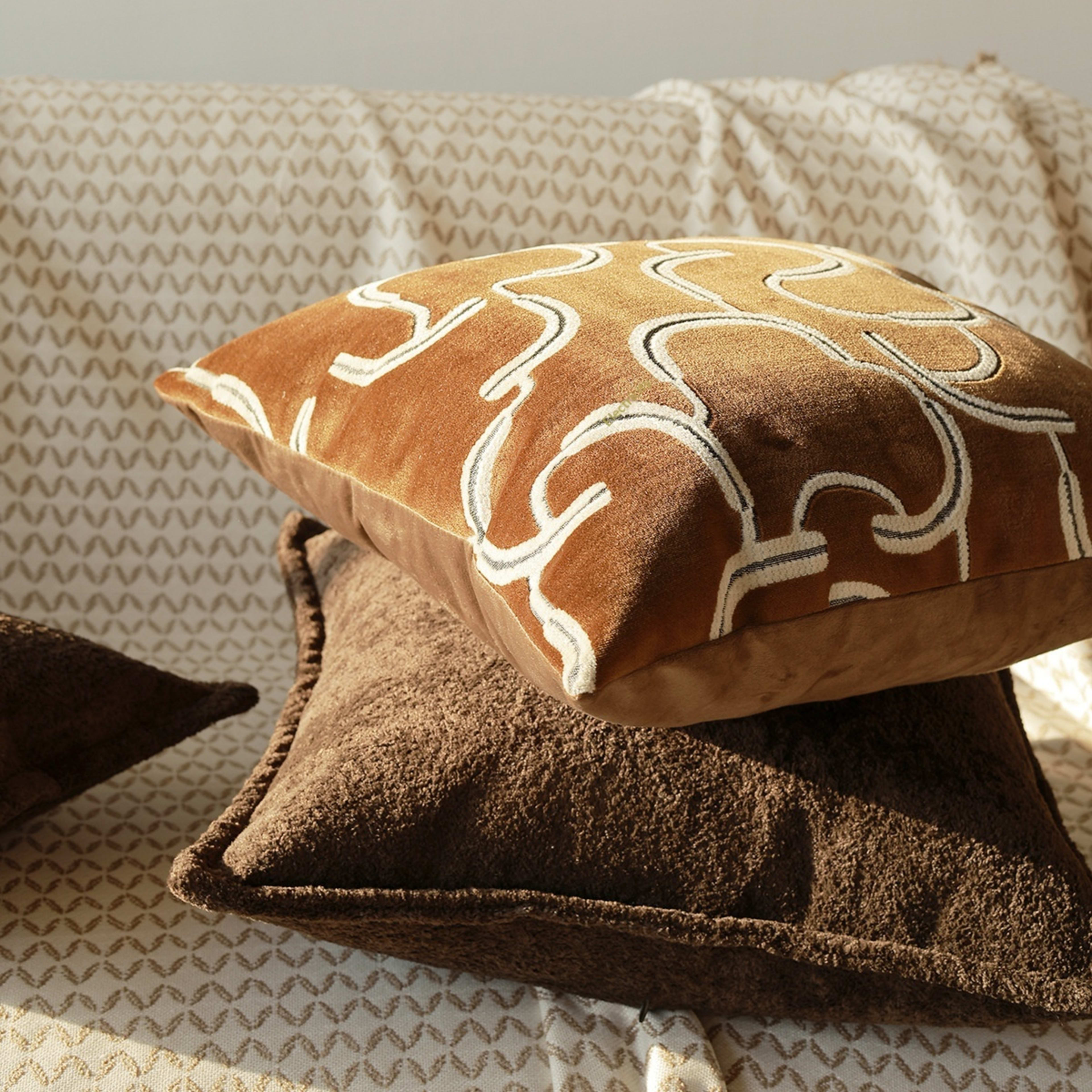 Brown Sofa Cushion Cover Lumbar Pillow 8