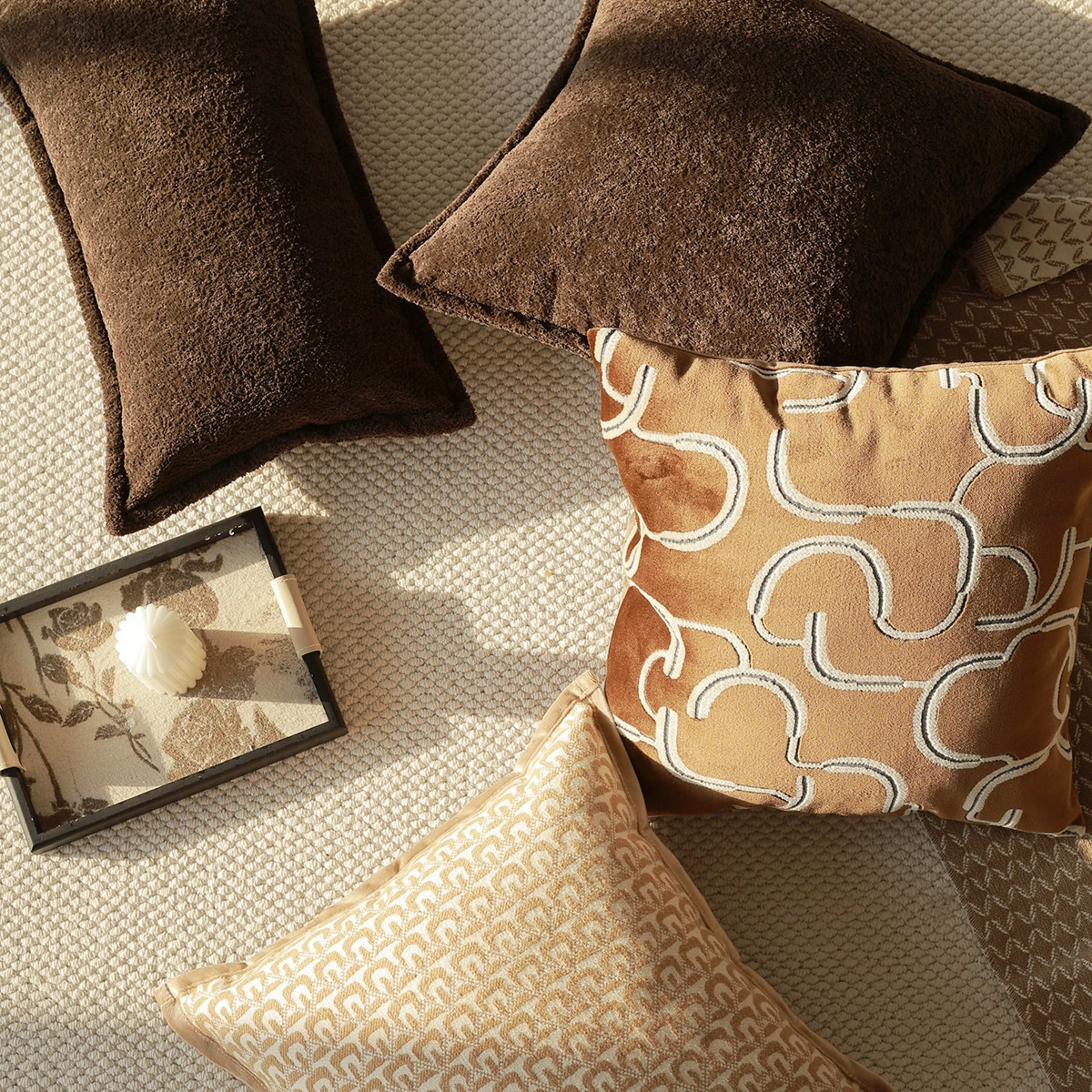 Brown Sofa Cushion Cover Lumbar Pillow 5
