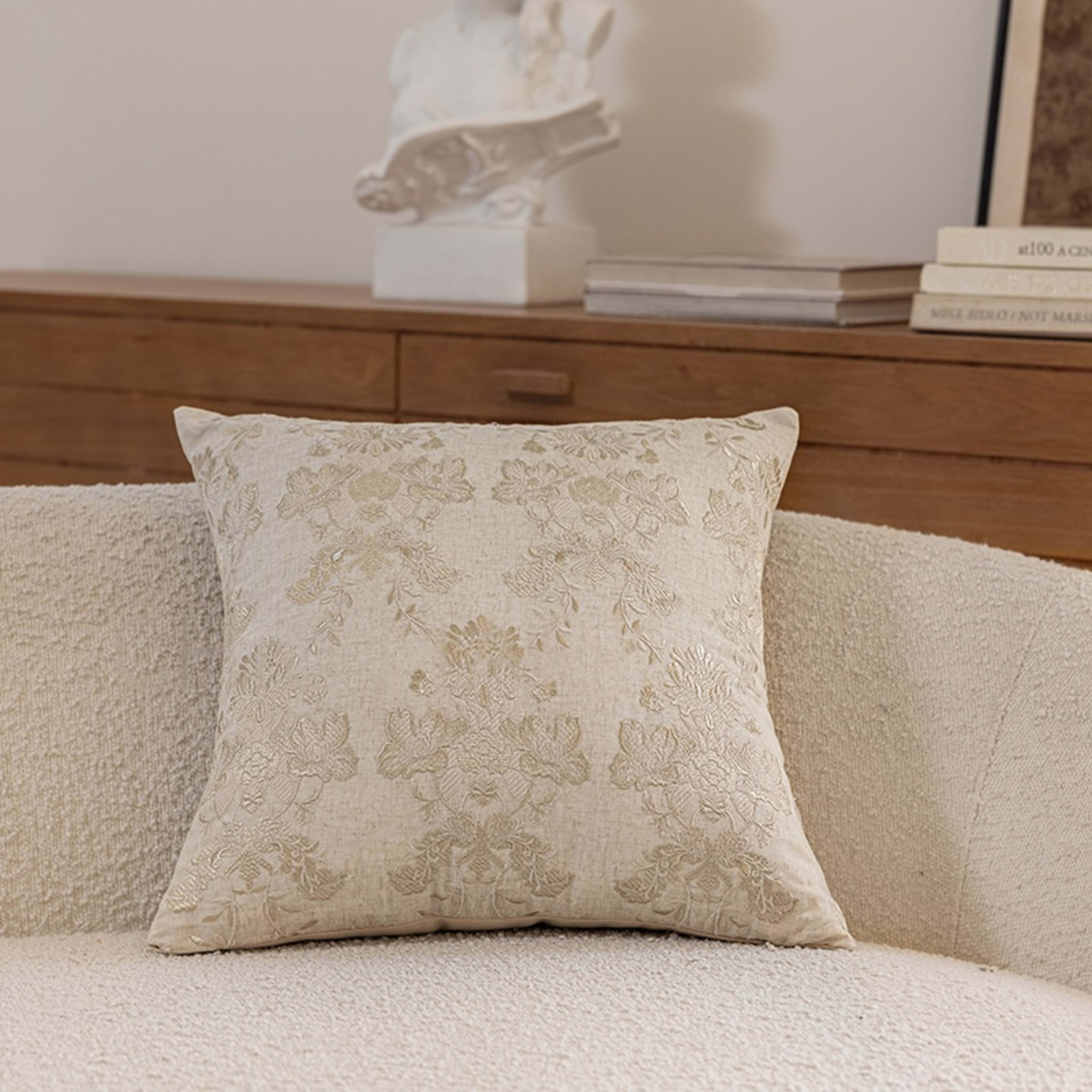 Floral Embroidered Plant Home Living Room Decorative Sofa Throw Pillow 5