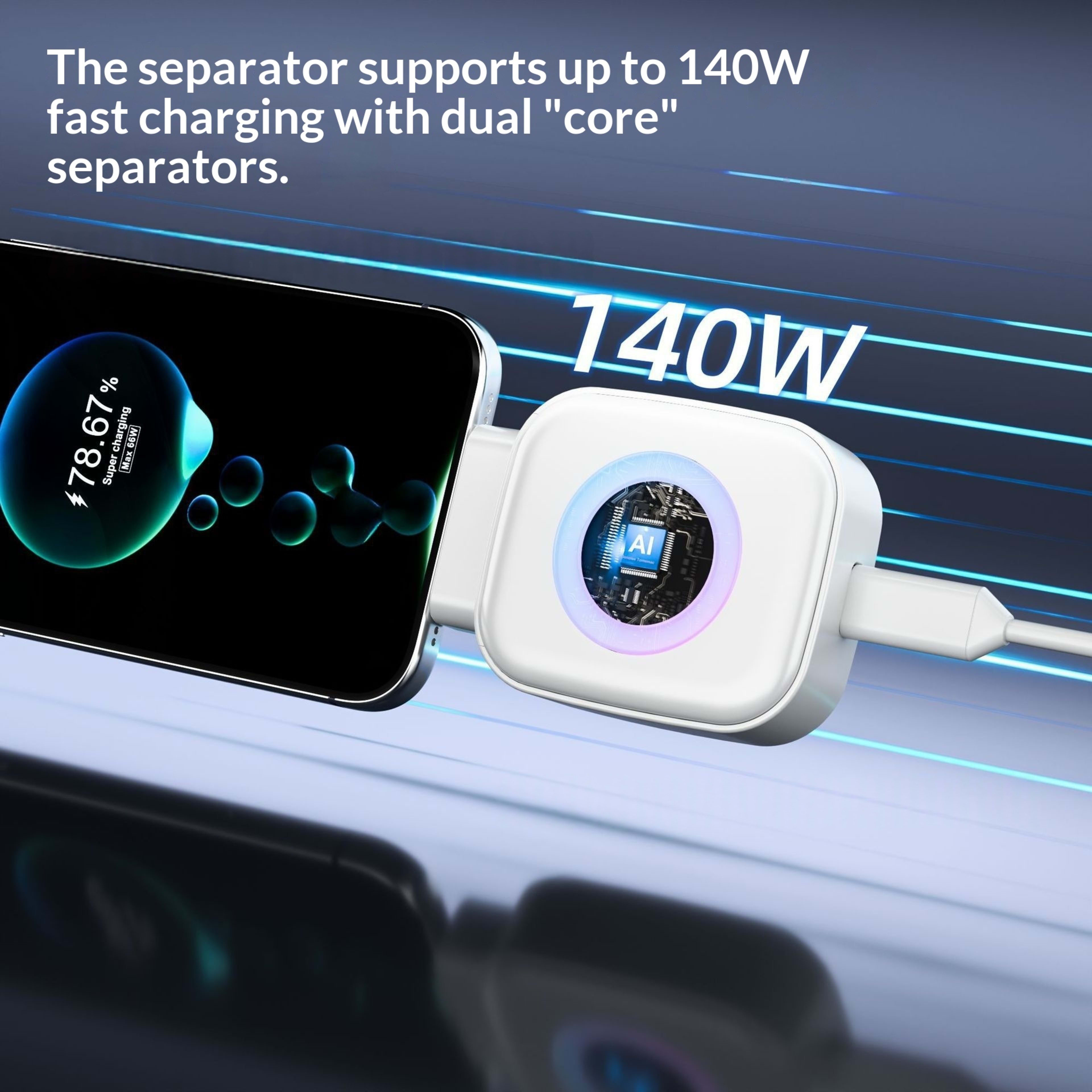 Smart Splitter Fast Charging Automatic Power-offSafe Charging 5
