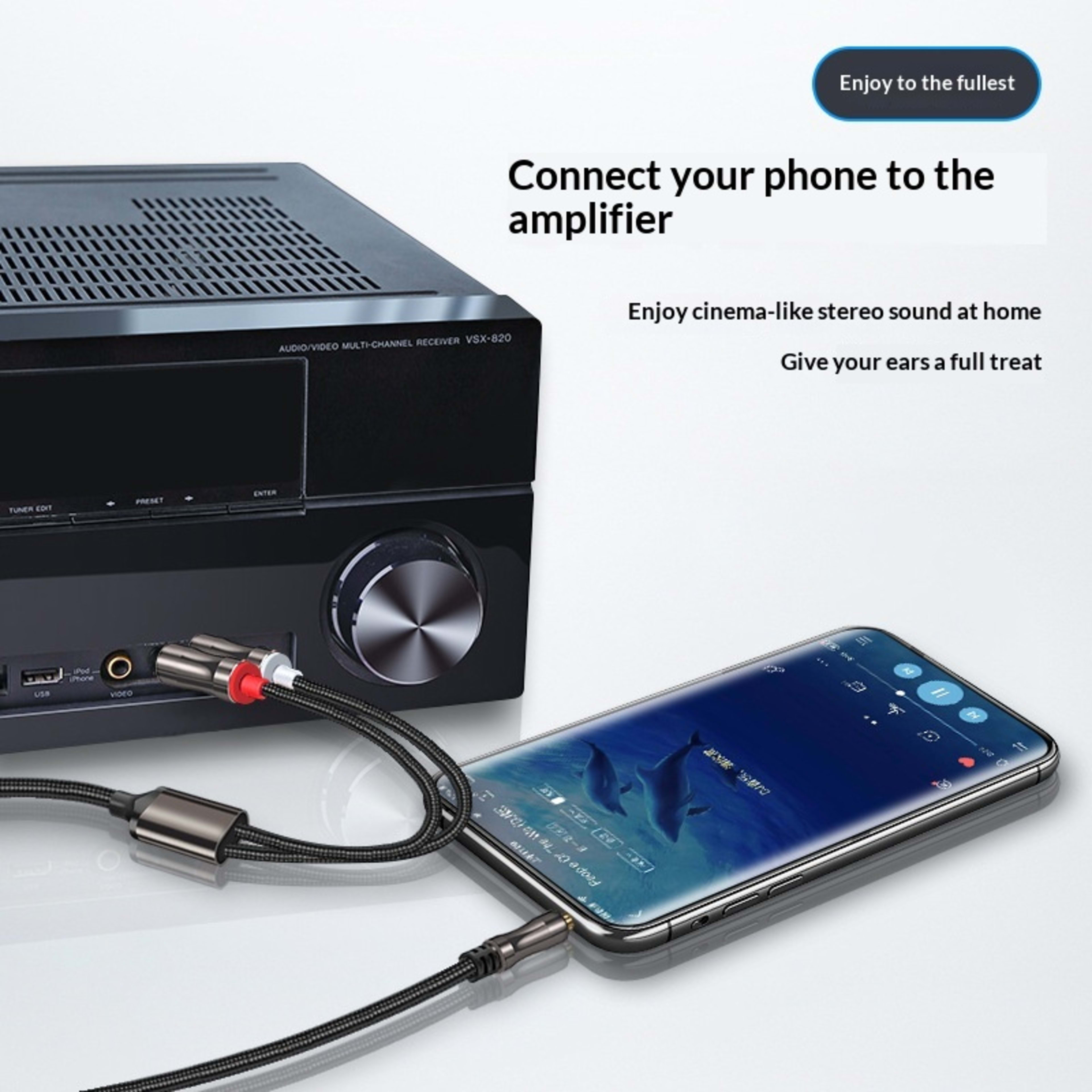One-to-two 3.5mm To Dual RCA Audio Cable 6