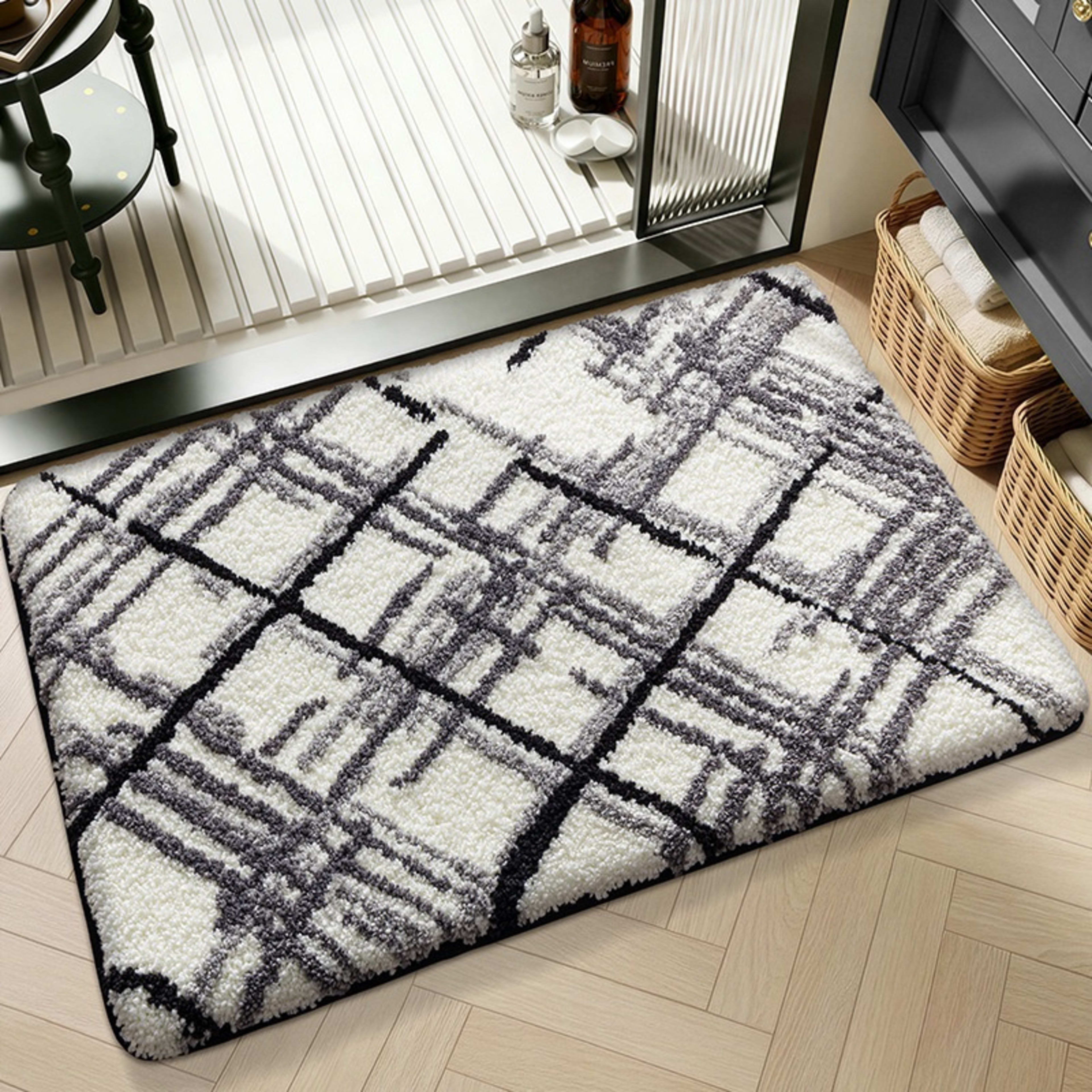 Water-absorbent Non-slip Geometric Lattice Floor Mat 8
