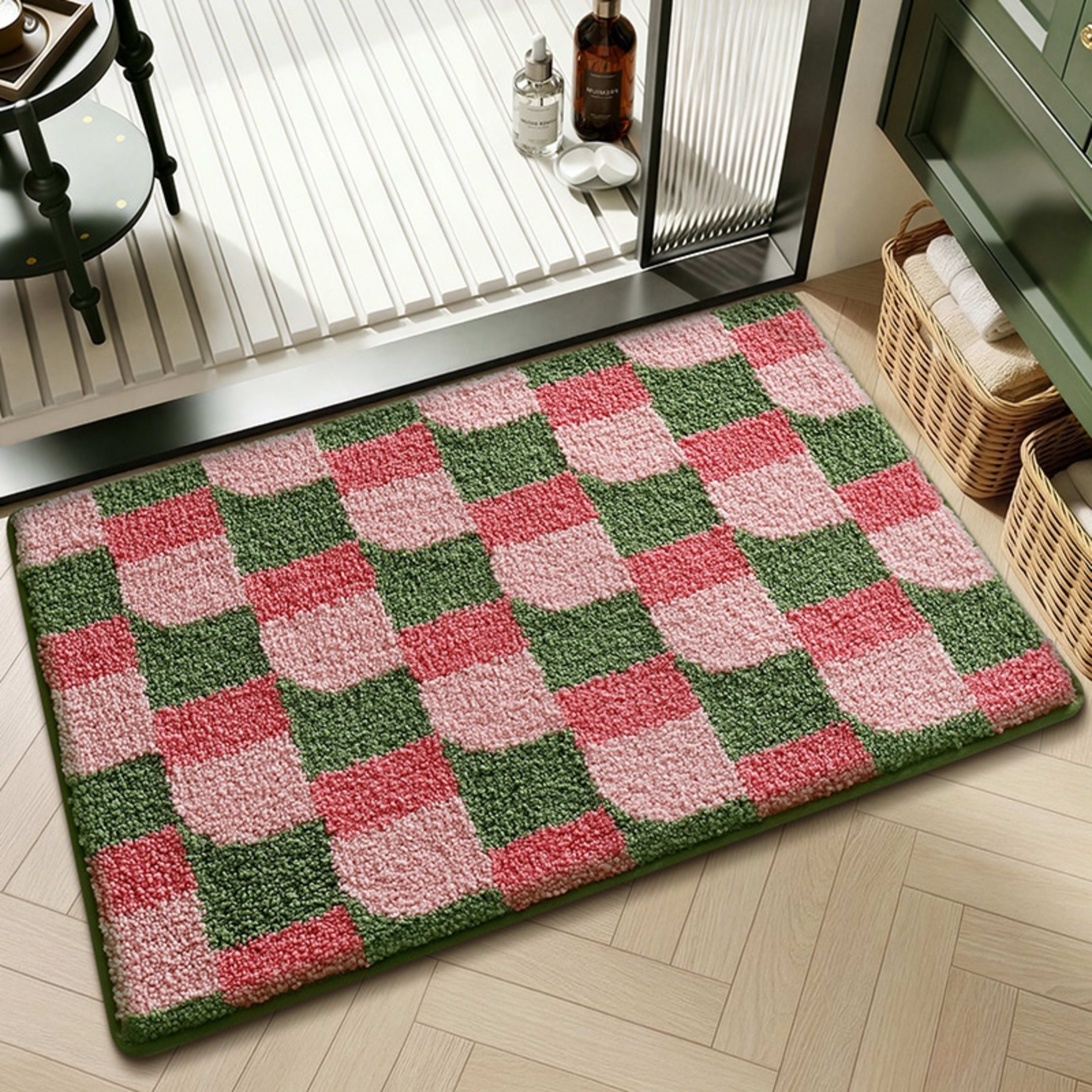 Water-absorbent Non-slip Geometric Lattice Floor Mat 7