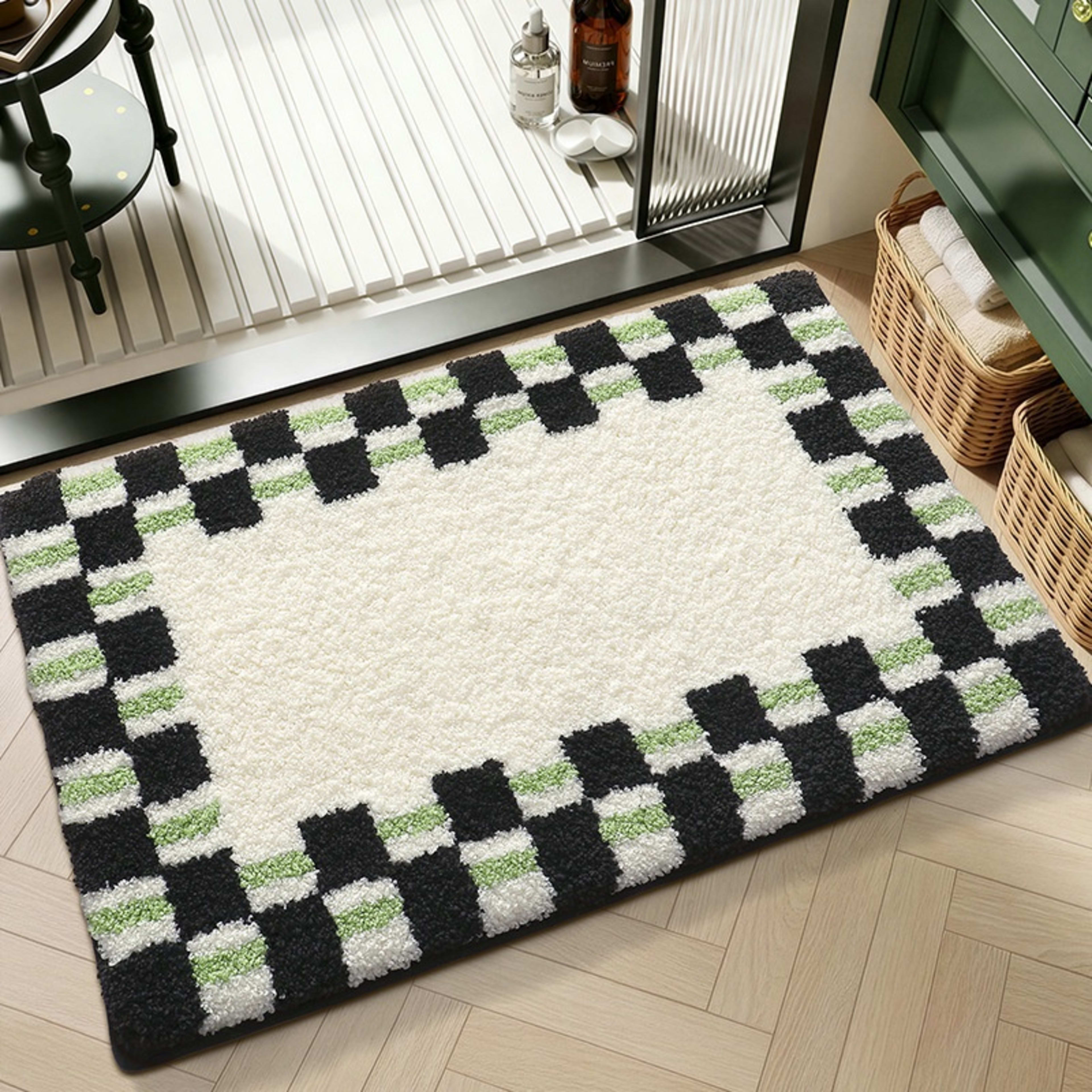 Water-absorbent Non-slip Geometric Lattice Floor Mat 4