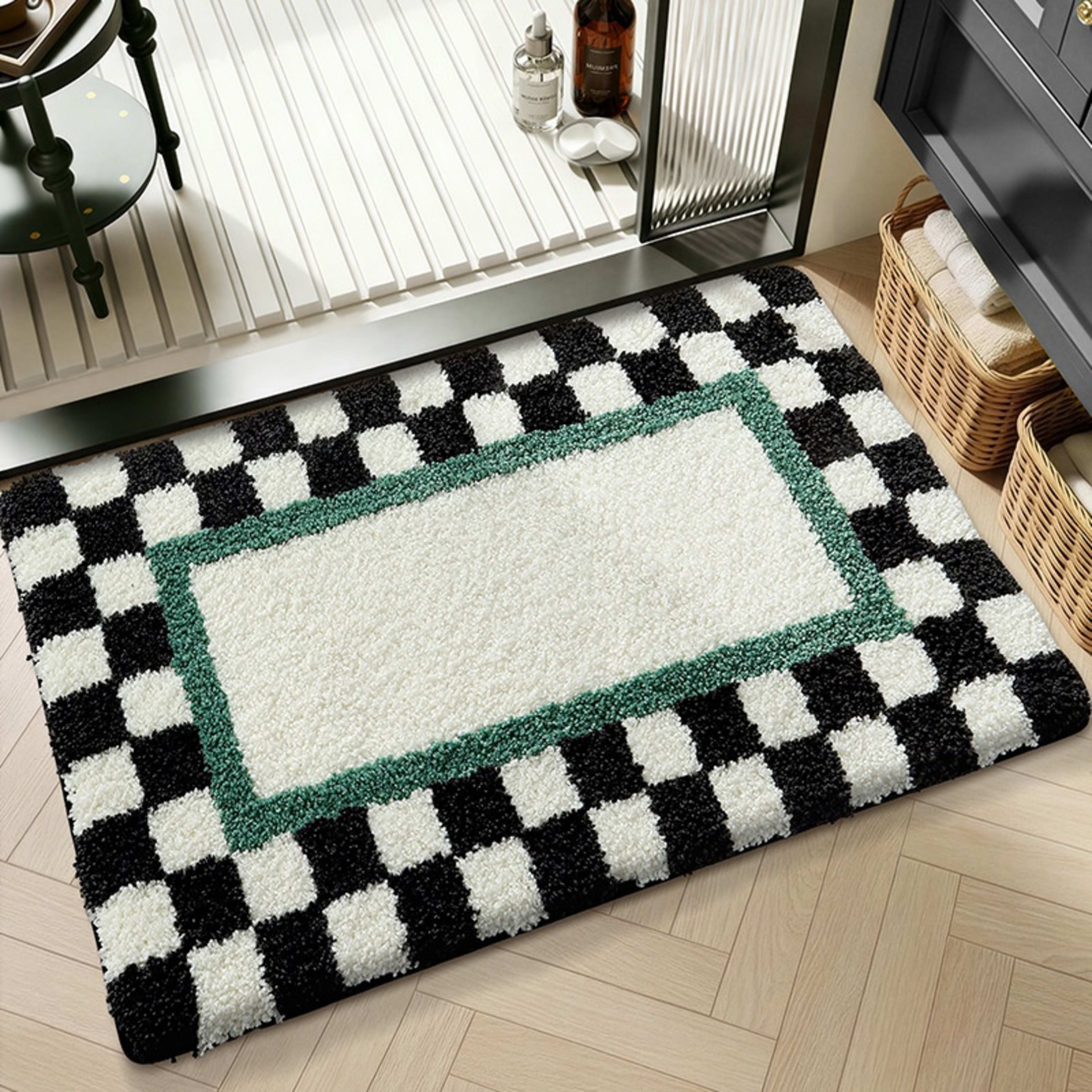 Water-absorbent Non-slip Geometric Lattice Floor Mat 17