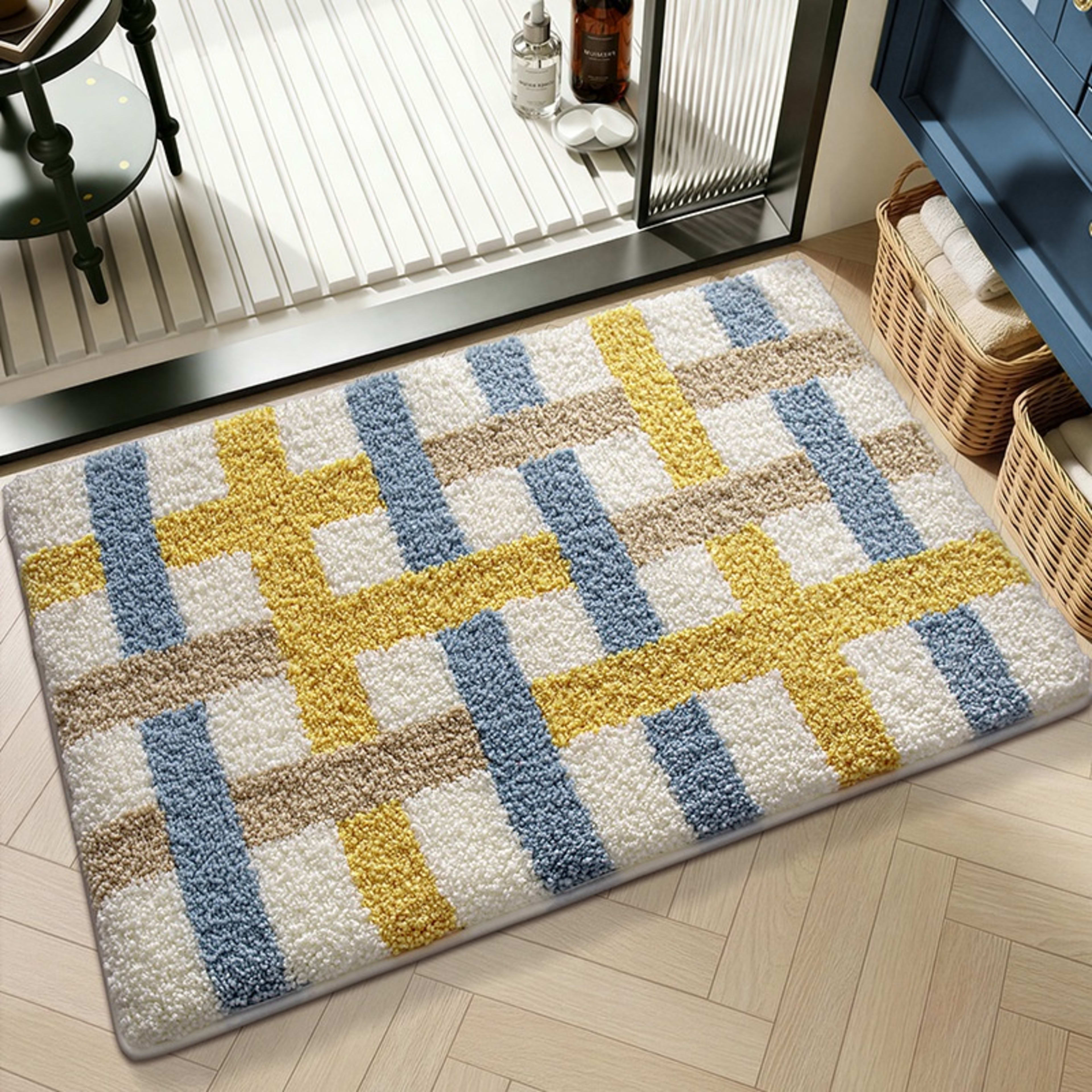 Water-absorbent Non-slip Geometric Lattice Floor Mat 12