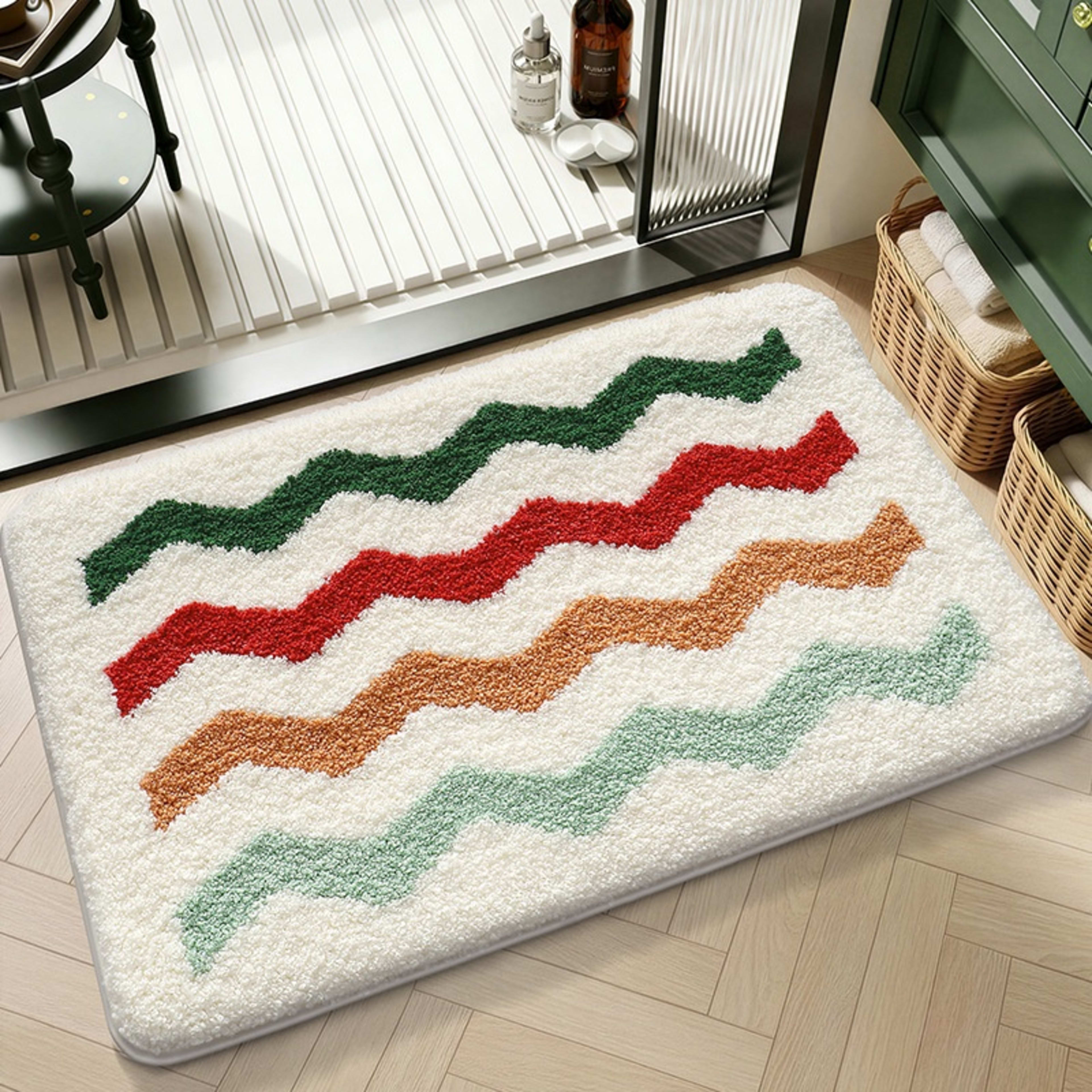 Water-absorbent Non-slip Geometric Lattice Floor Mat 14