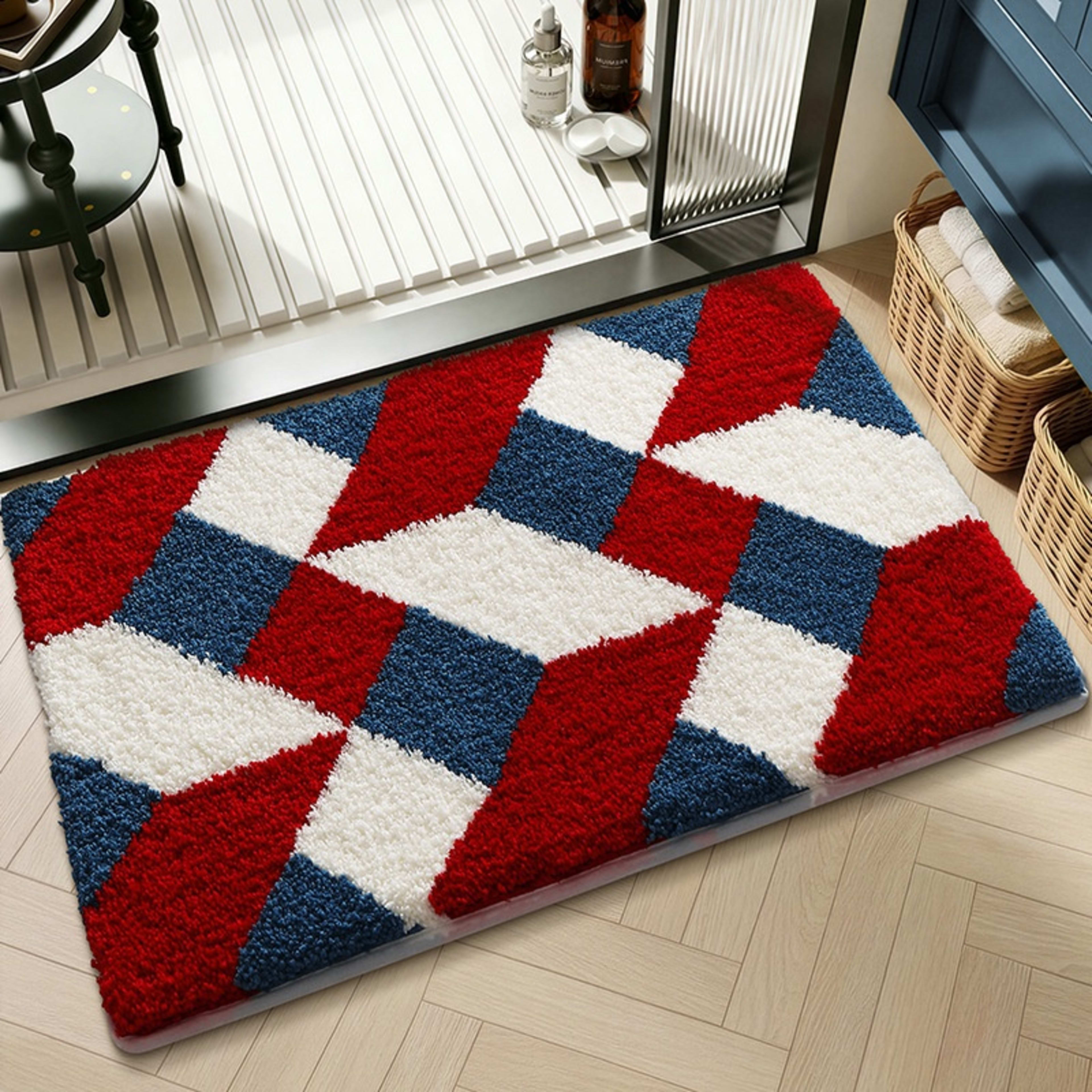 Water-absorbent Non-slip Geometric Lattice Floor Mat 5