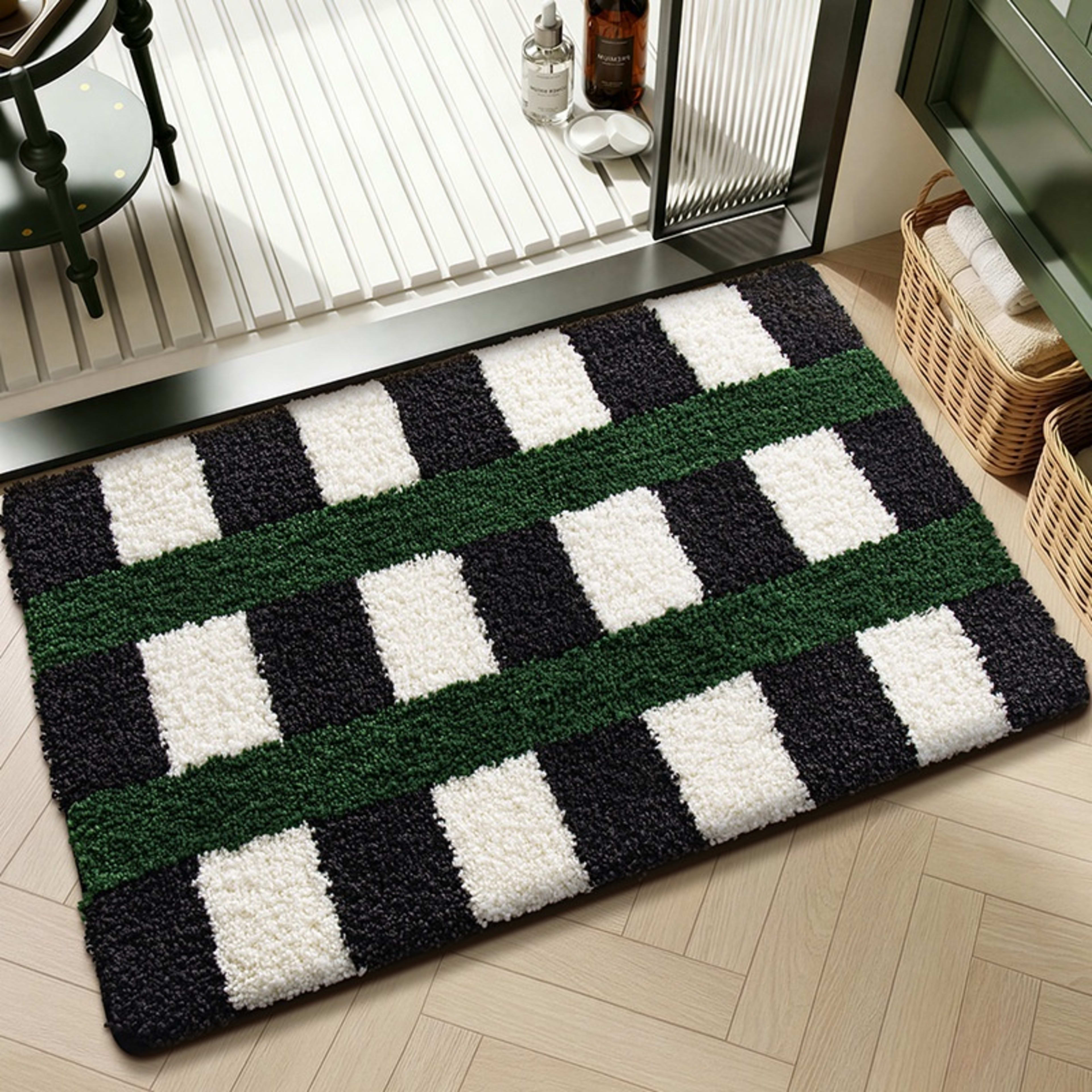 Water-absorbent Non-slip Geometric Lattice Floor Mat 9