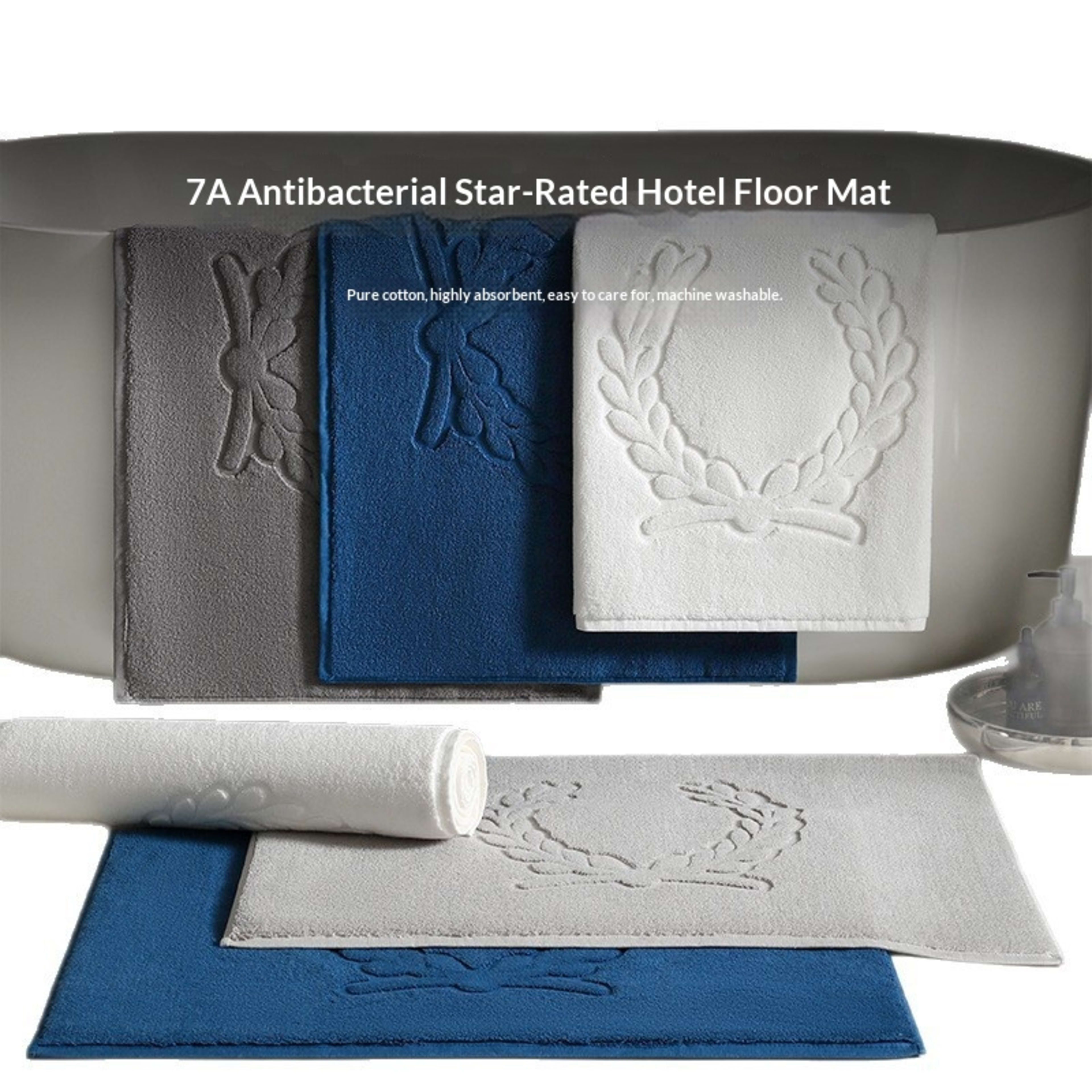 Water-absorbent Pure Cotton Non-slip Bathroom Floor Mat 3