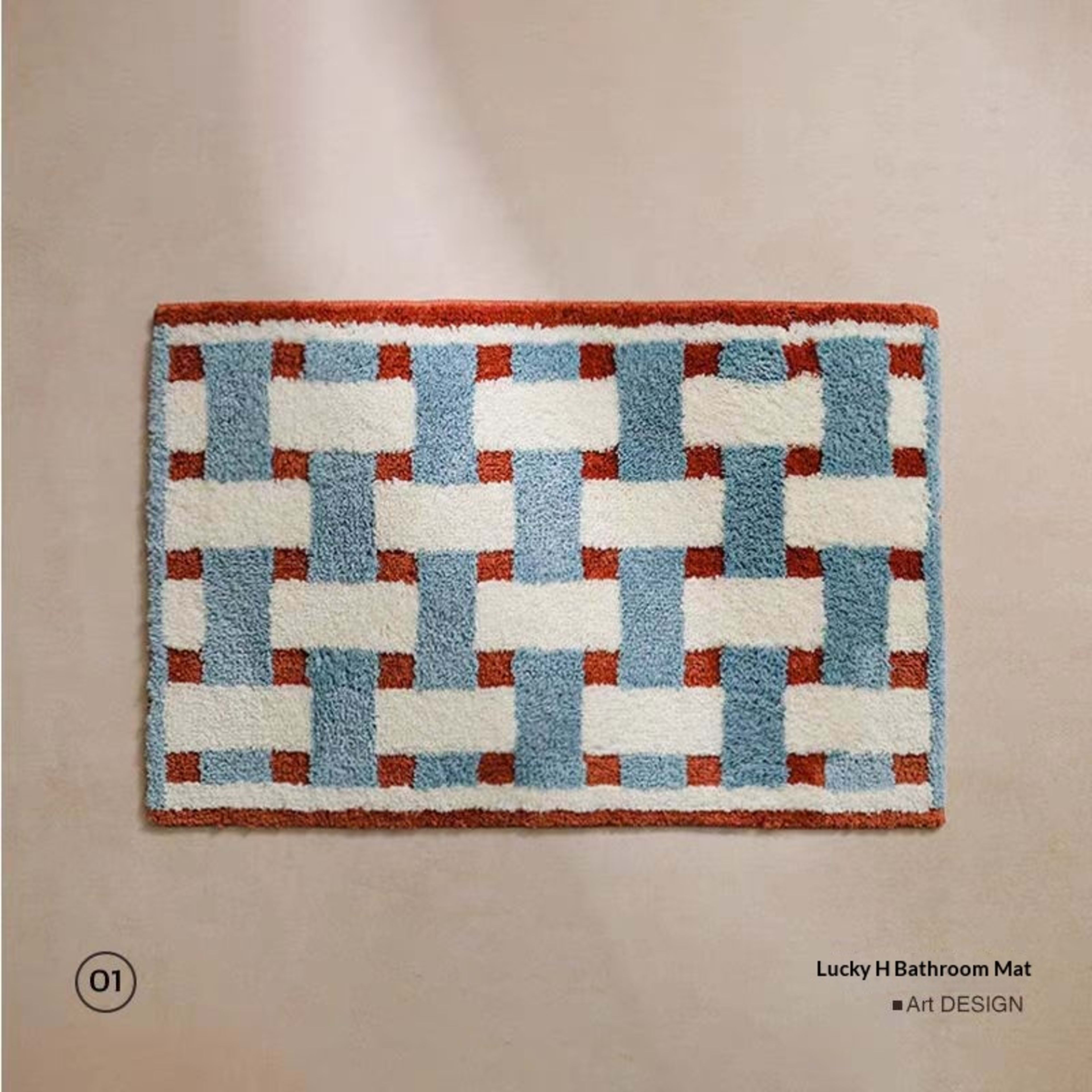 Water-absorbent Non-slip Geometric Lattice Floor Mat 30