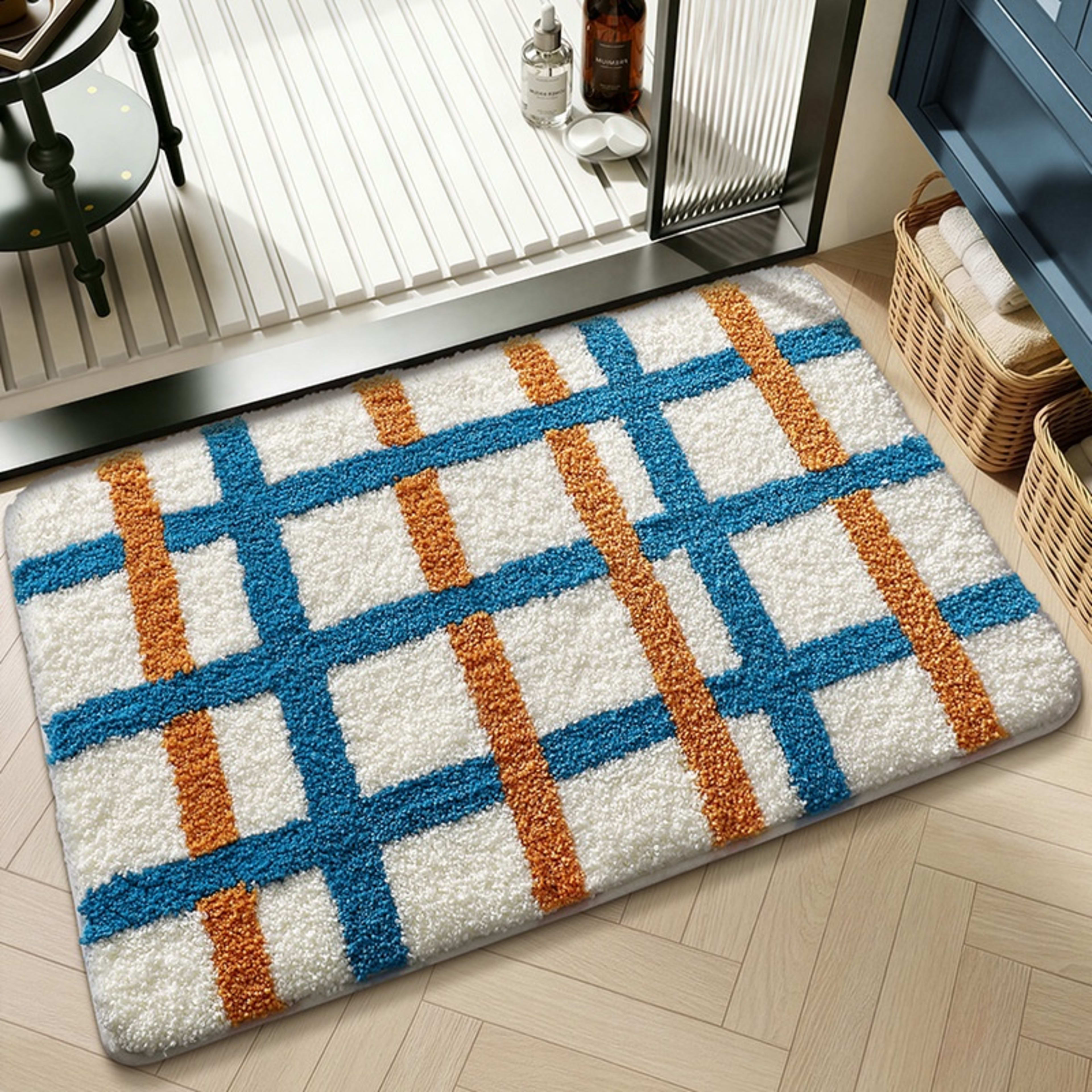 Water-absorbent Non-slip Geometric Lattice Floor Mat 33