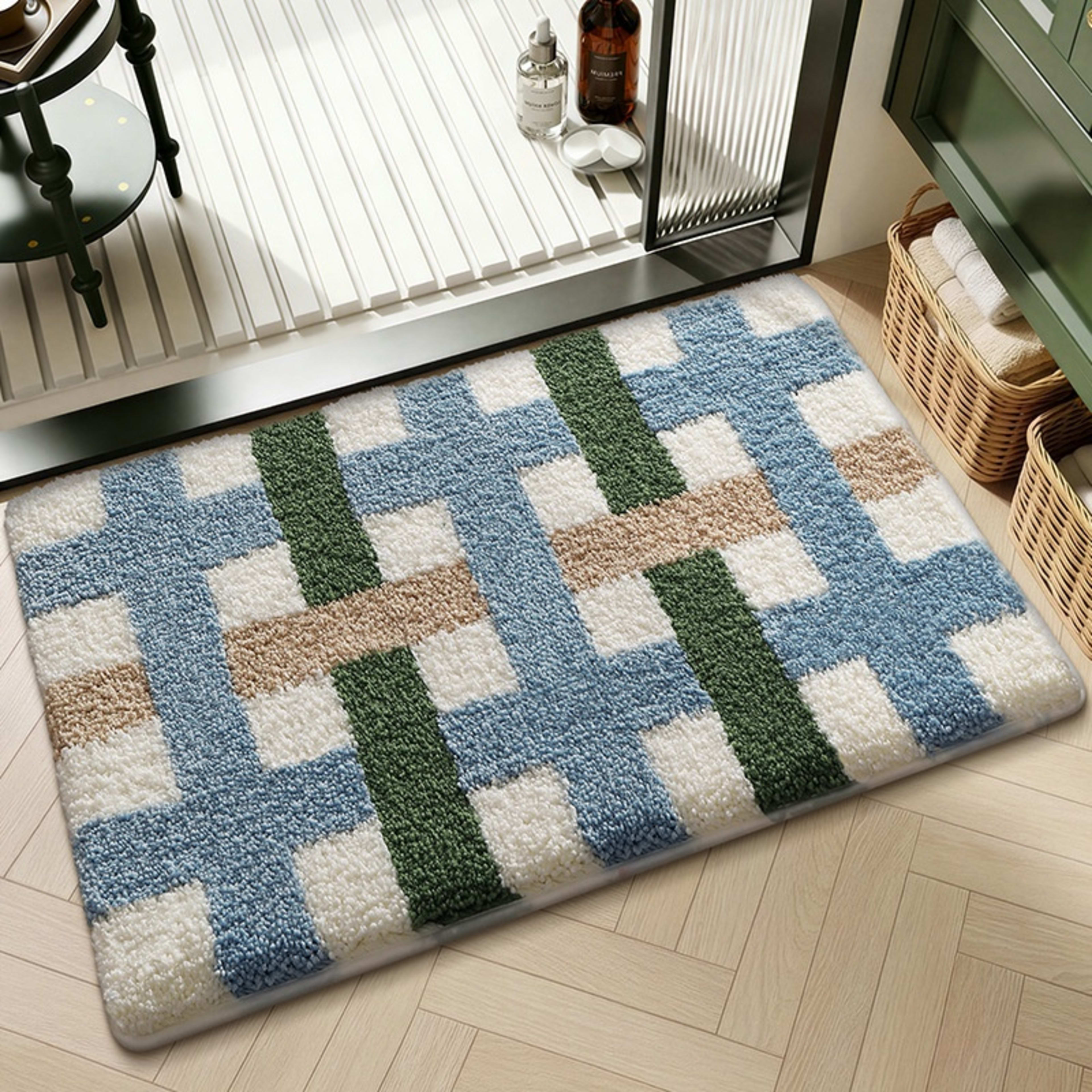 Water-absorbent Non-slip Geometric Lattice Floor Mat 22