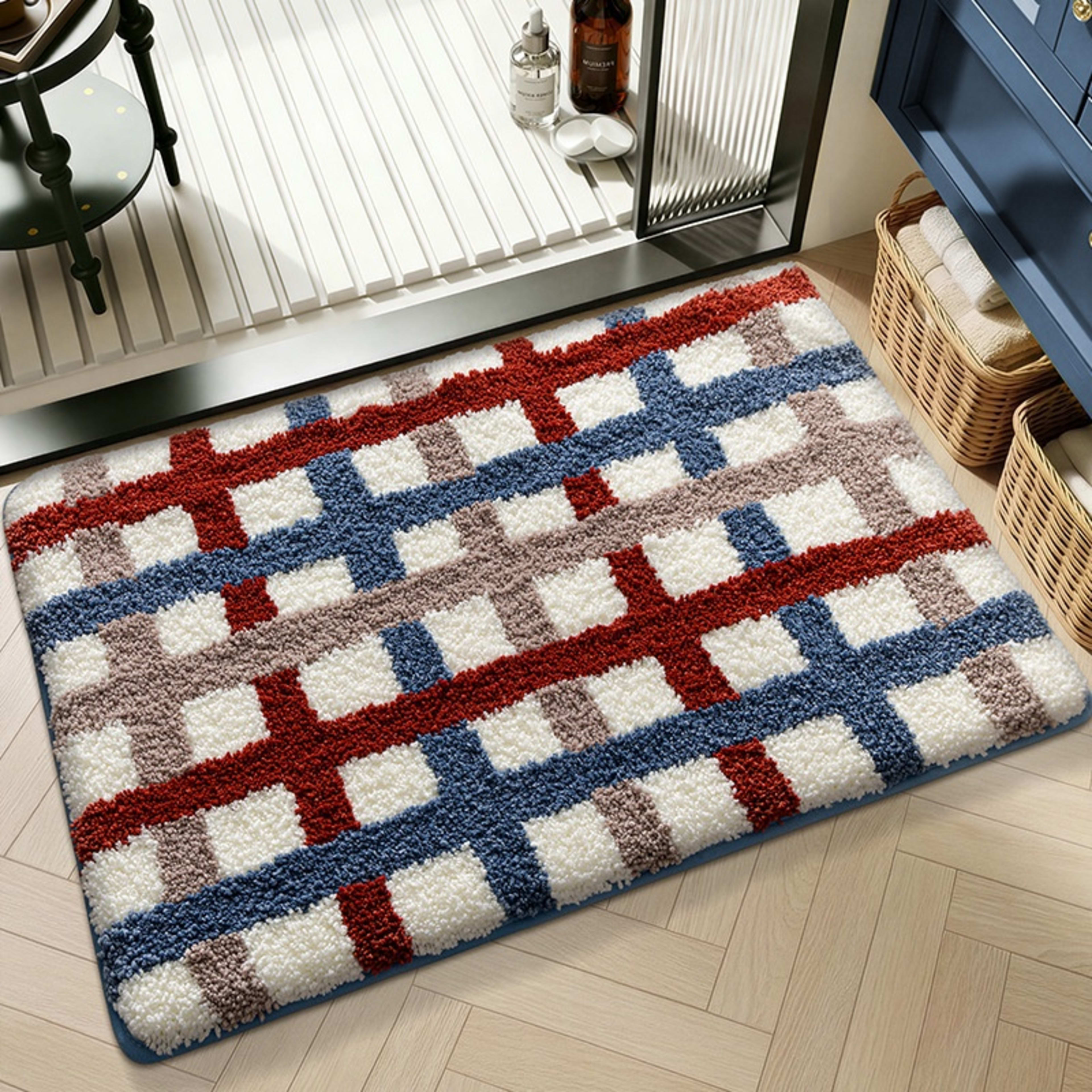 Water-absorbent Non-slip Geometric Lattice Floor Mat 31