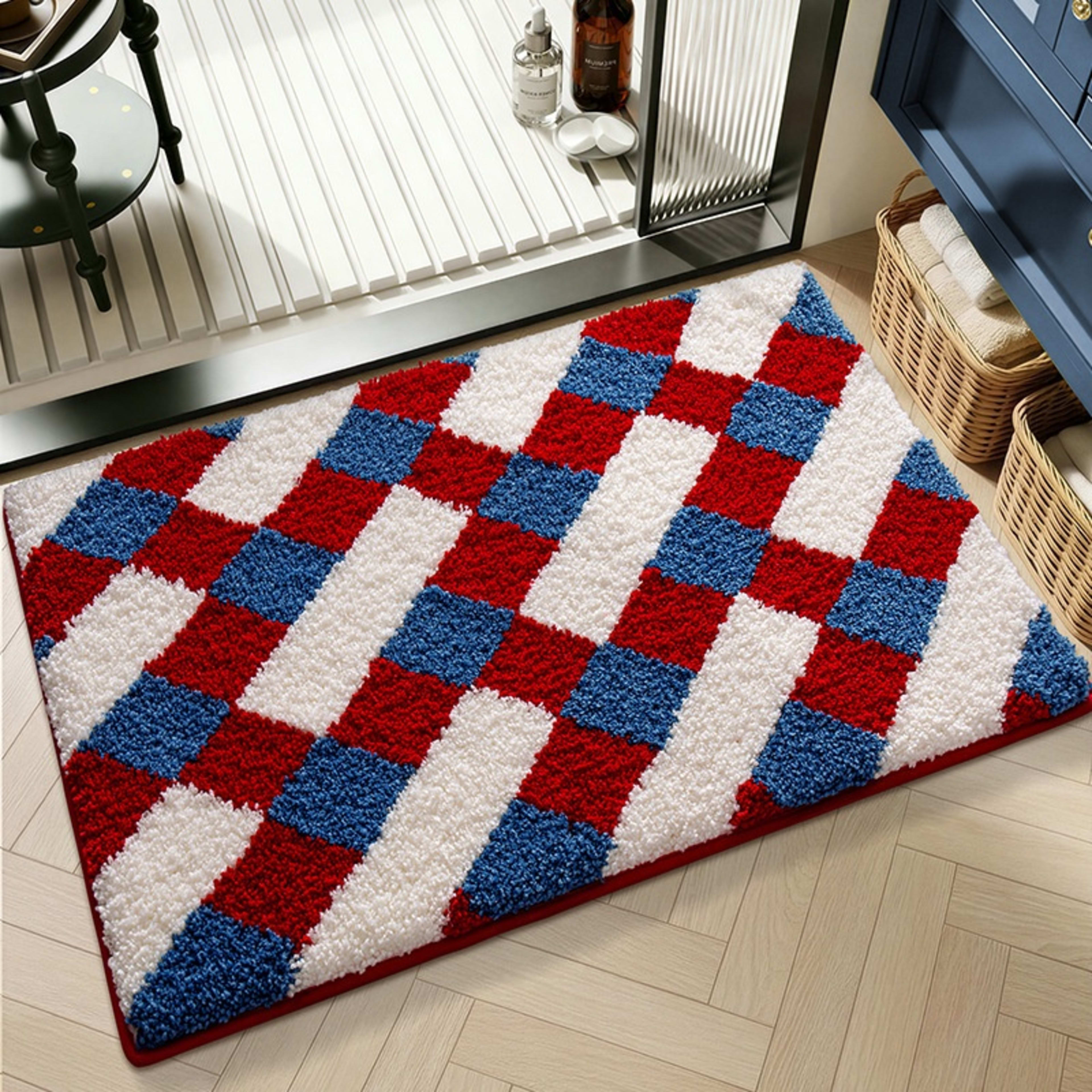 Water-absorbent Non-slip Geometric Lattice Floor Mat 6