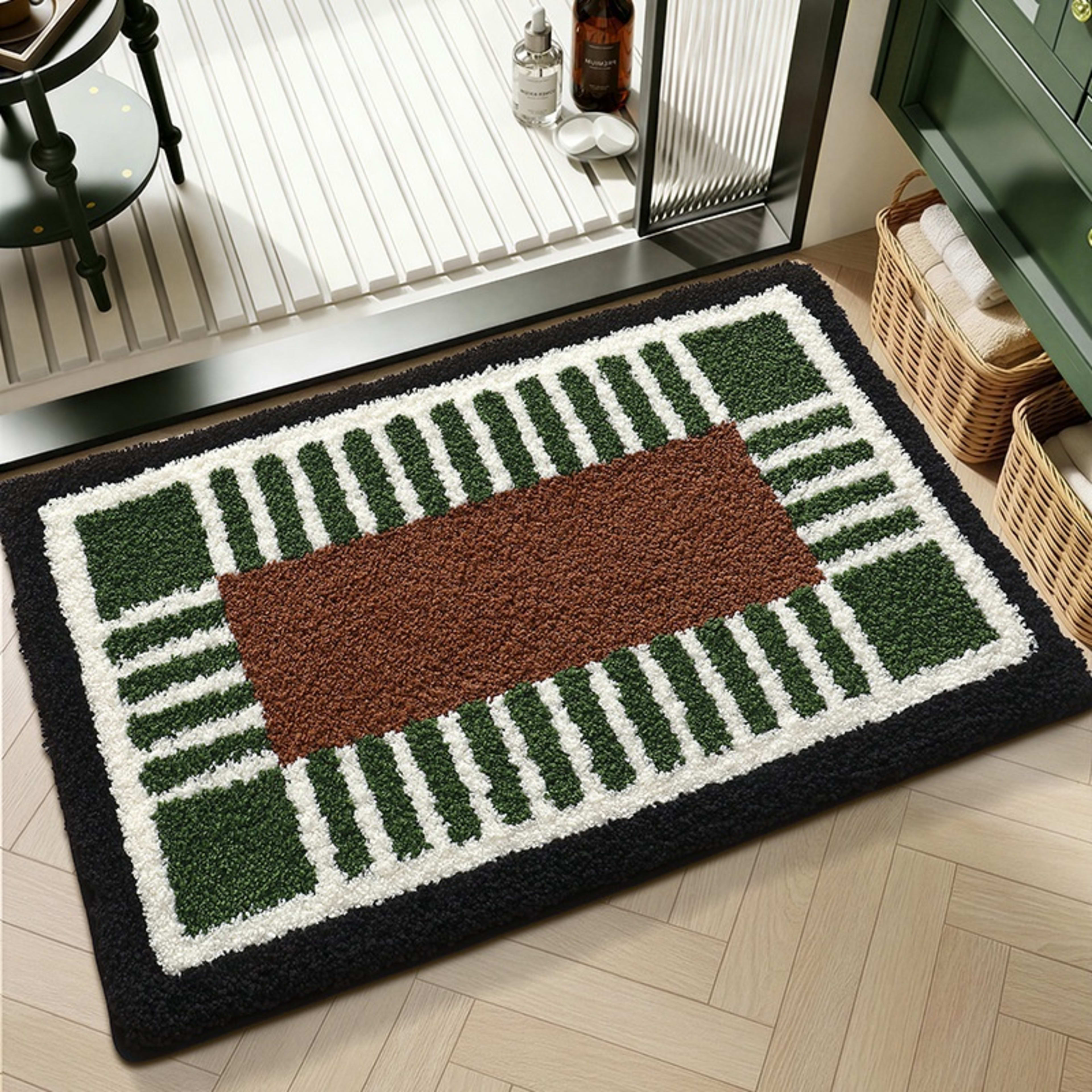 Water-absorbent Non-slip Geometric Lattice Floor Mat 19