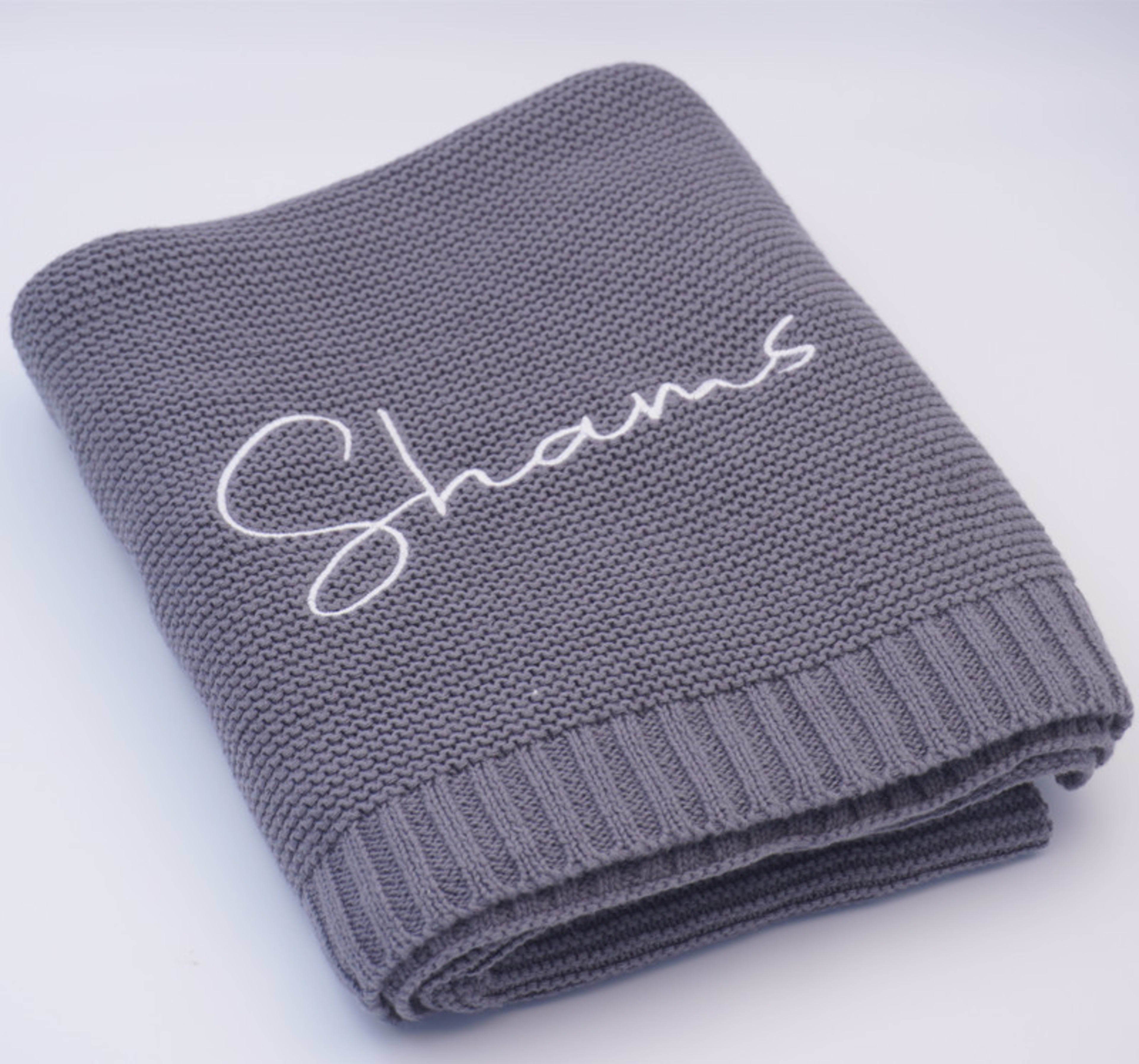 Embroidered Name Baby Knitted Cotton Nap Personality Sofa Blanket 20