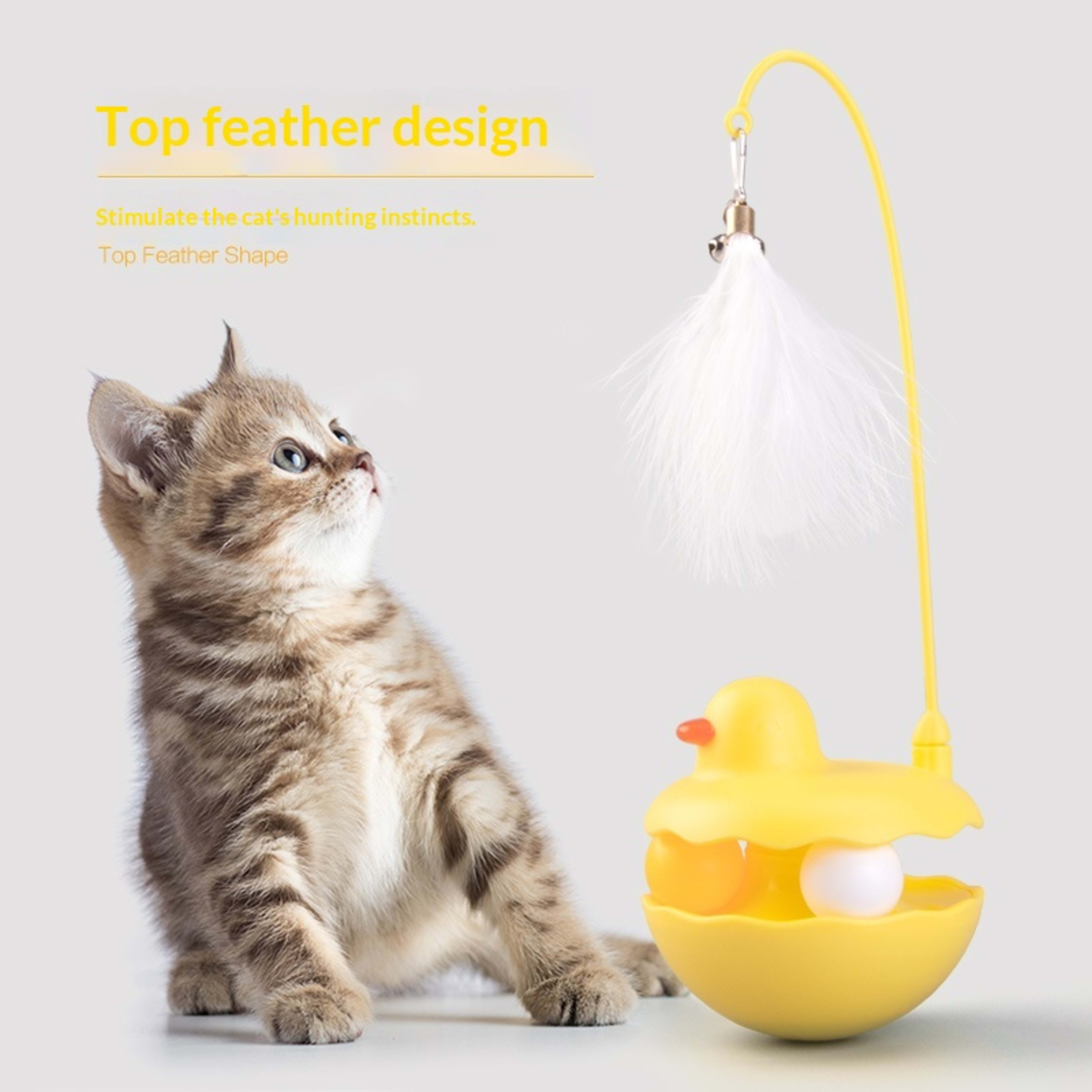 Tumbler Cat Toy A Self-amusing Boredom-busting Gadget Feathered Kitten Accessory