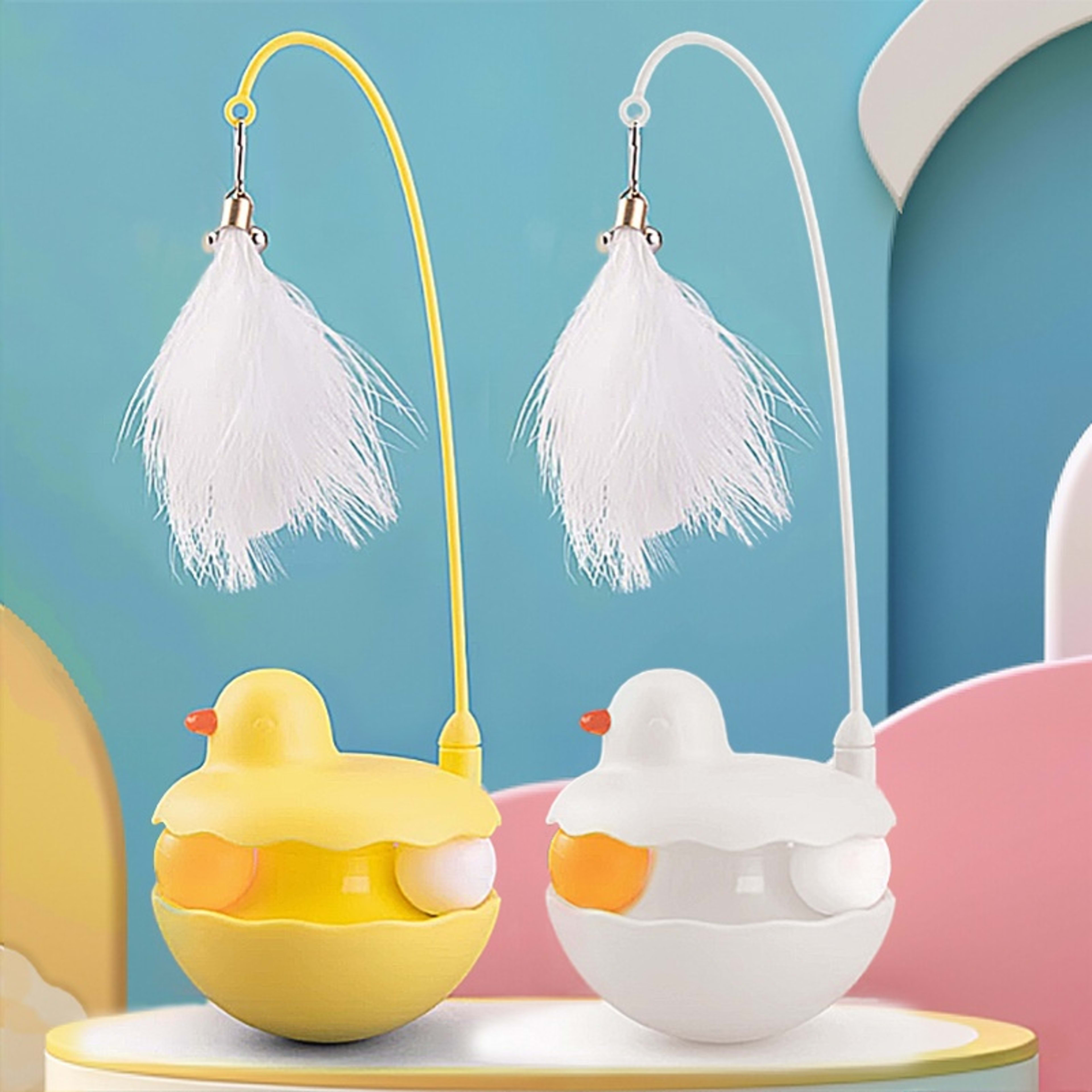 Tumbler Cat Toy A Self-amusing Boredom-busting Gadget Feathered Kitten Accessory 2