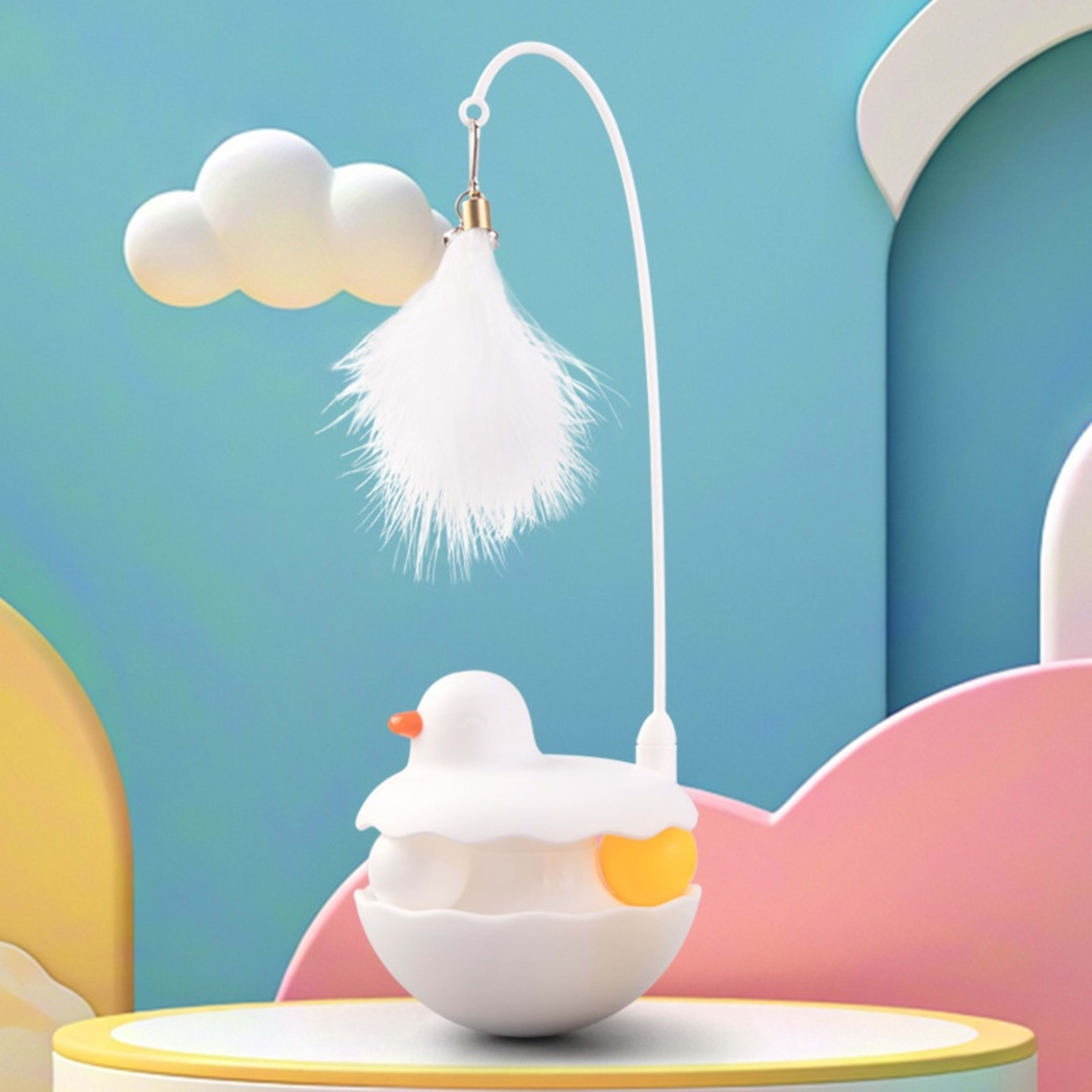 Tumbler Cat Toy A Self-amusing Boredom-busting Gadget Feathered Kitten Accessory 5