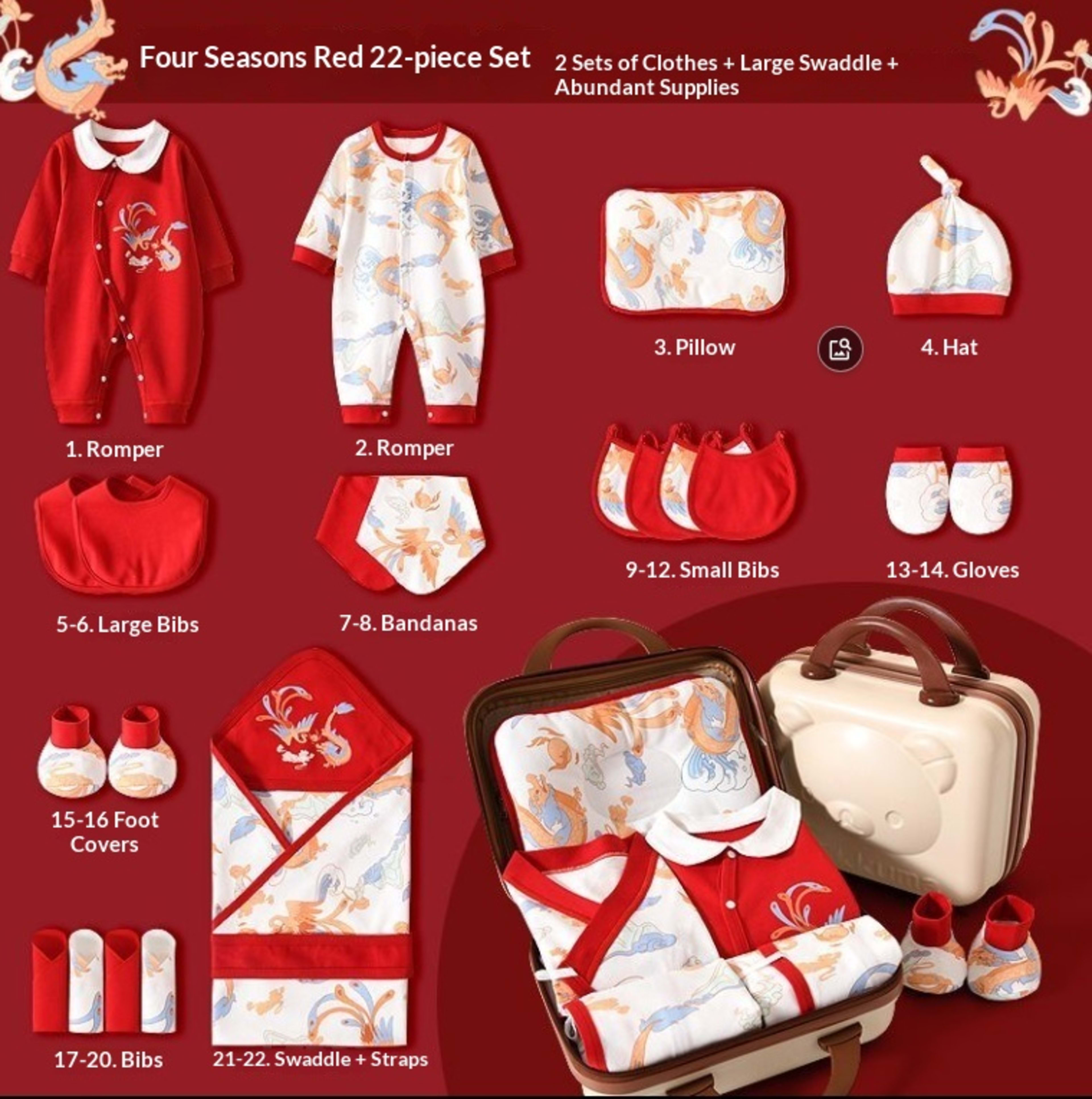 Gift Box Of Pure Cotton Baby Clothes Complete Set Of Gift Items 6