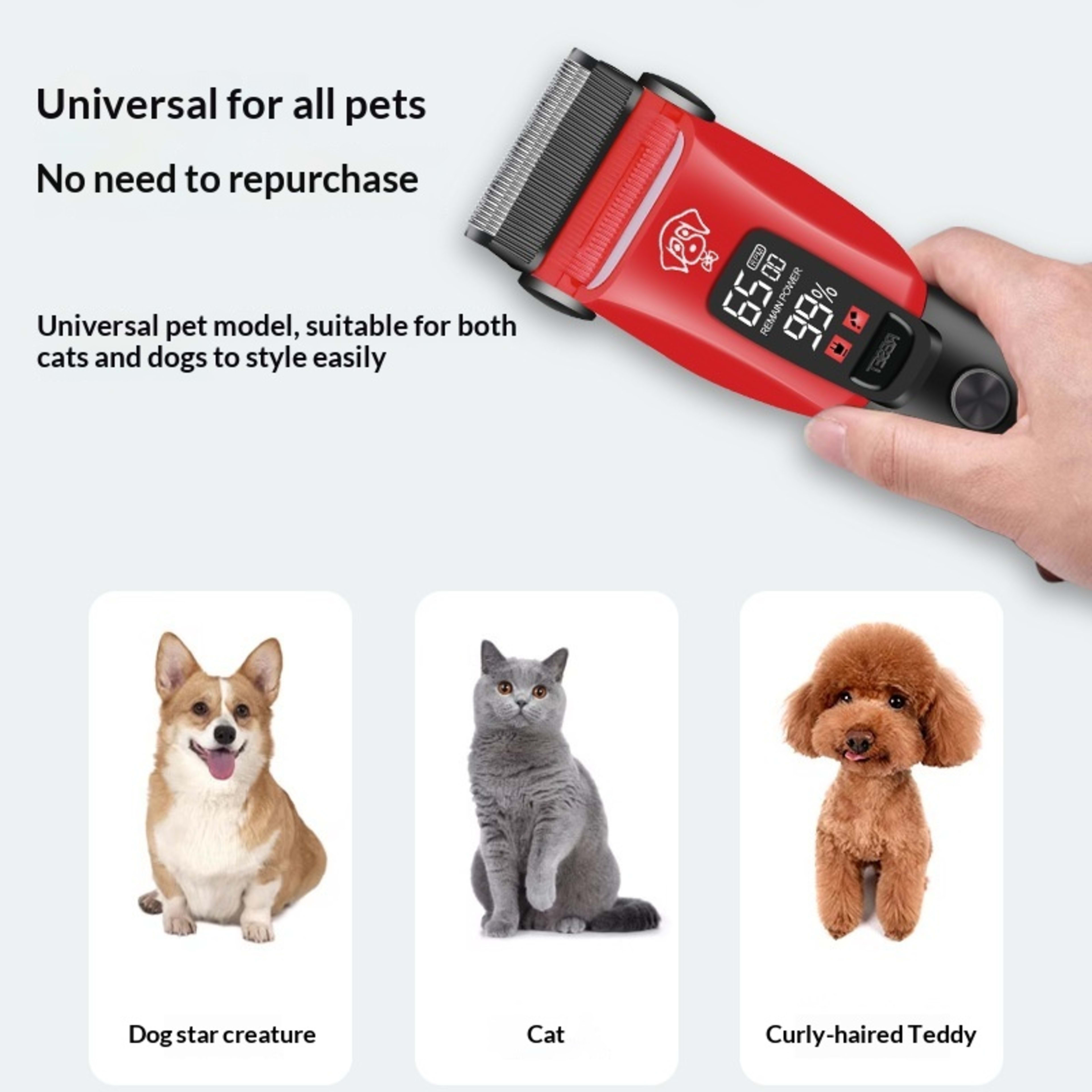 Pet Electric Clipper Dog Grooming Trimmer Rechargeable 3