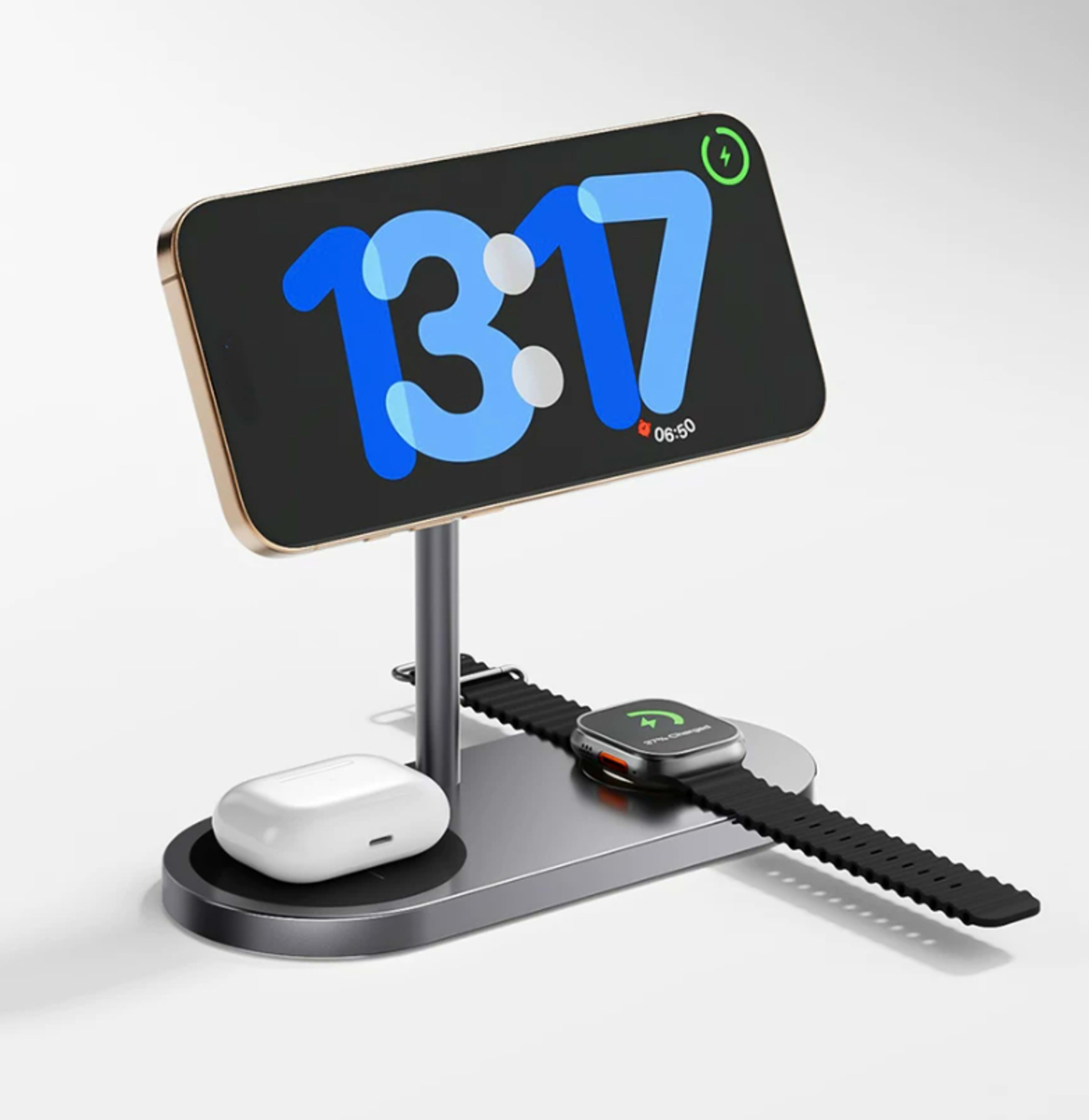 3-in-1 Wireless Charger Magnetic Desktop Charging Station Stand 9