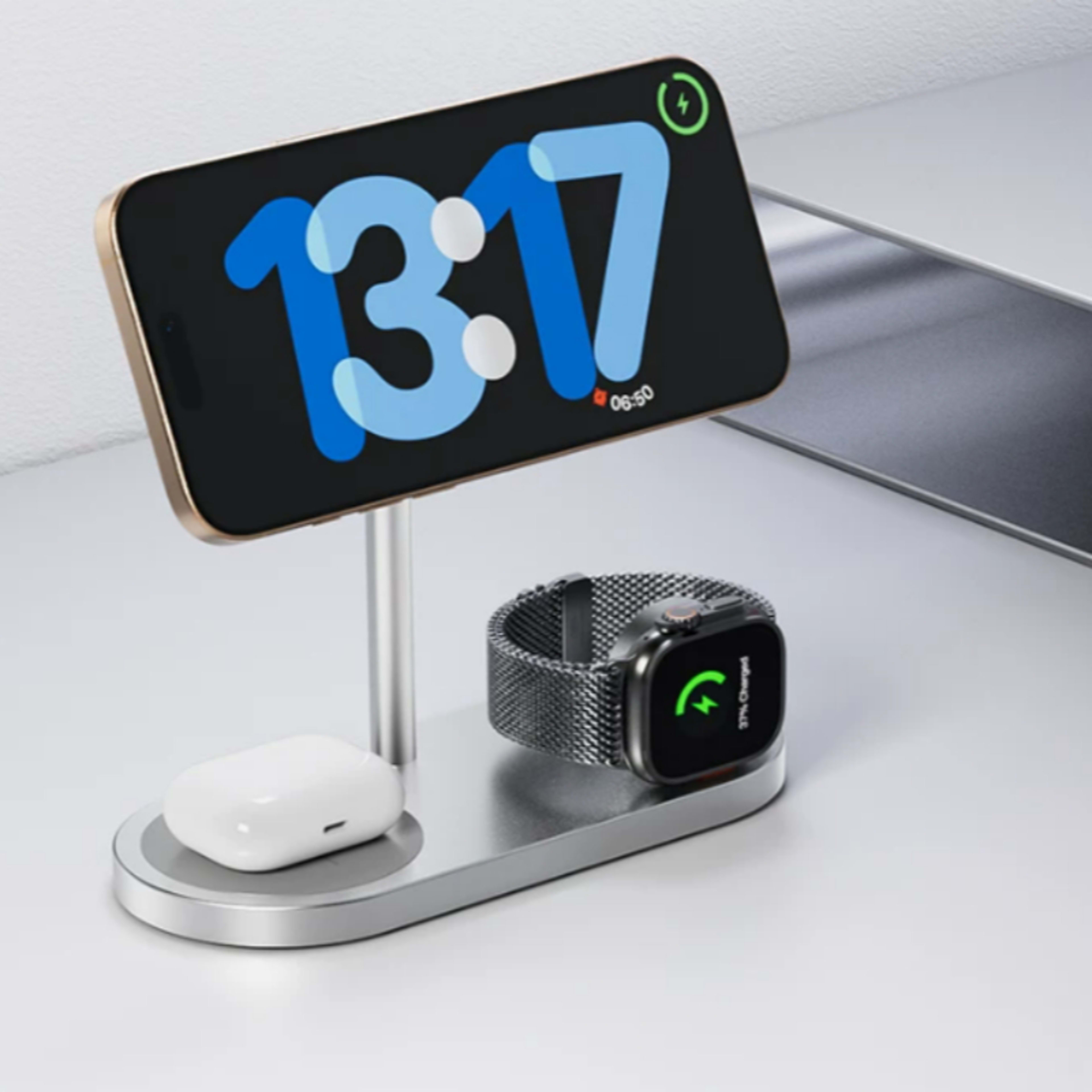 3-in-1 Wireless Charger Magnetic Desktop Charging Station Stand 2