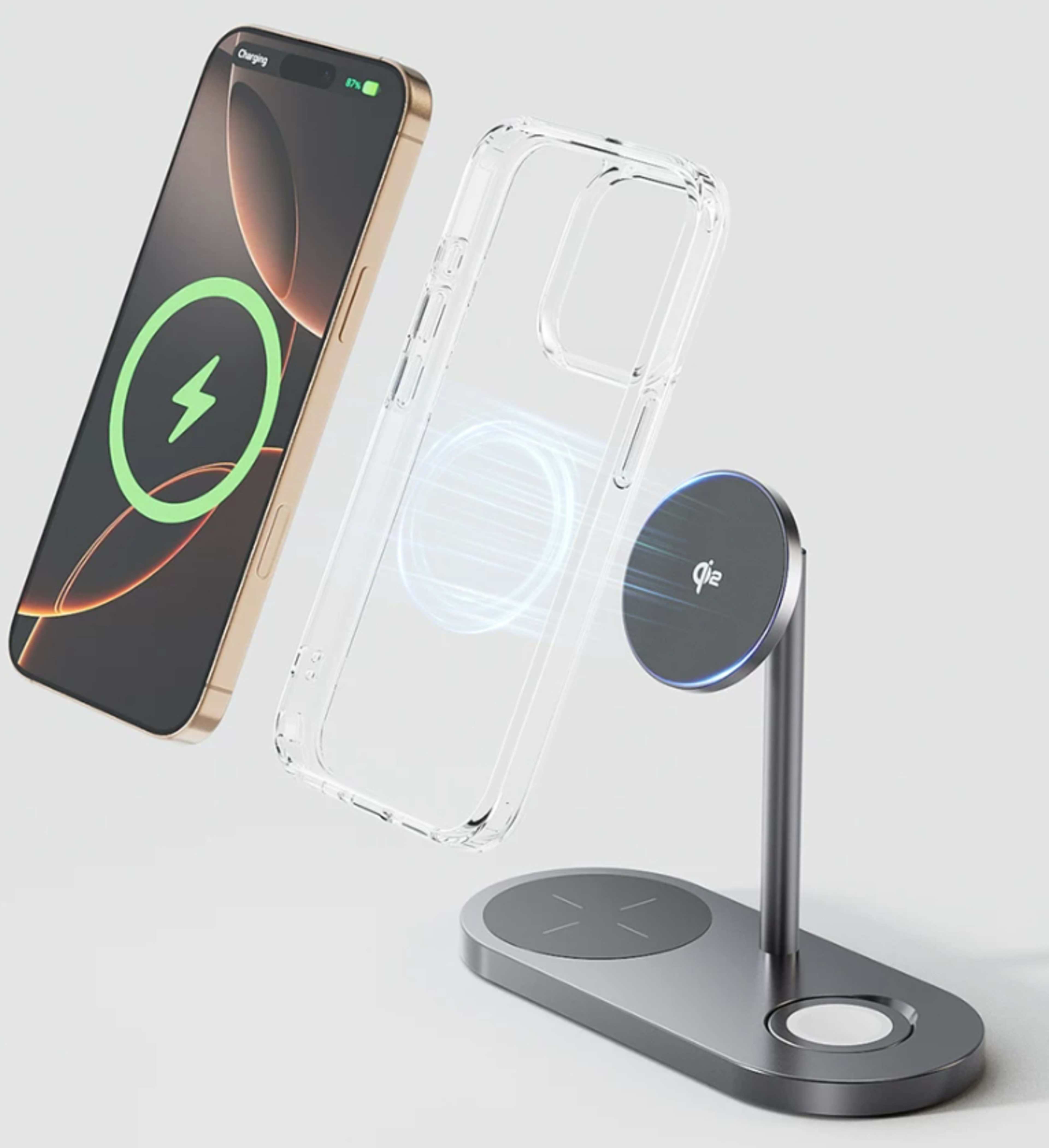 3-in-1 Wireless Charger Magnetic Desktop Charging Station Stand 4