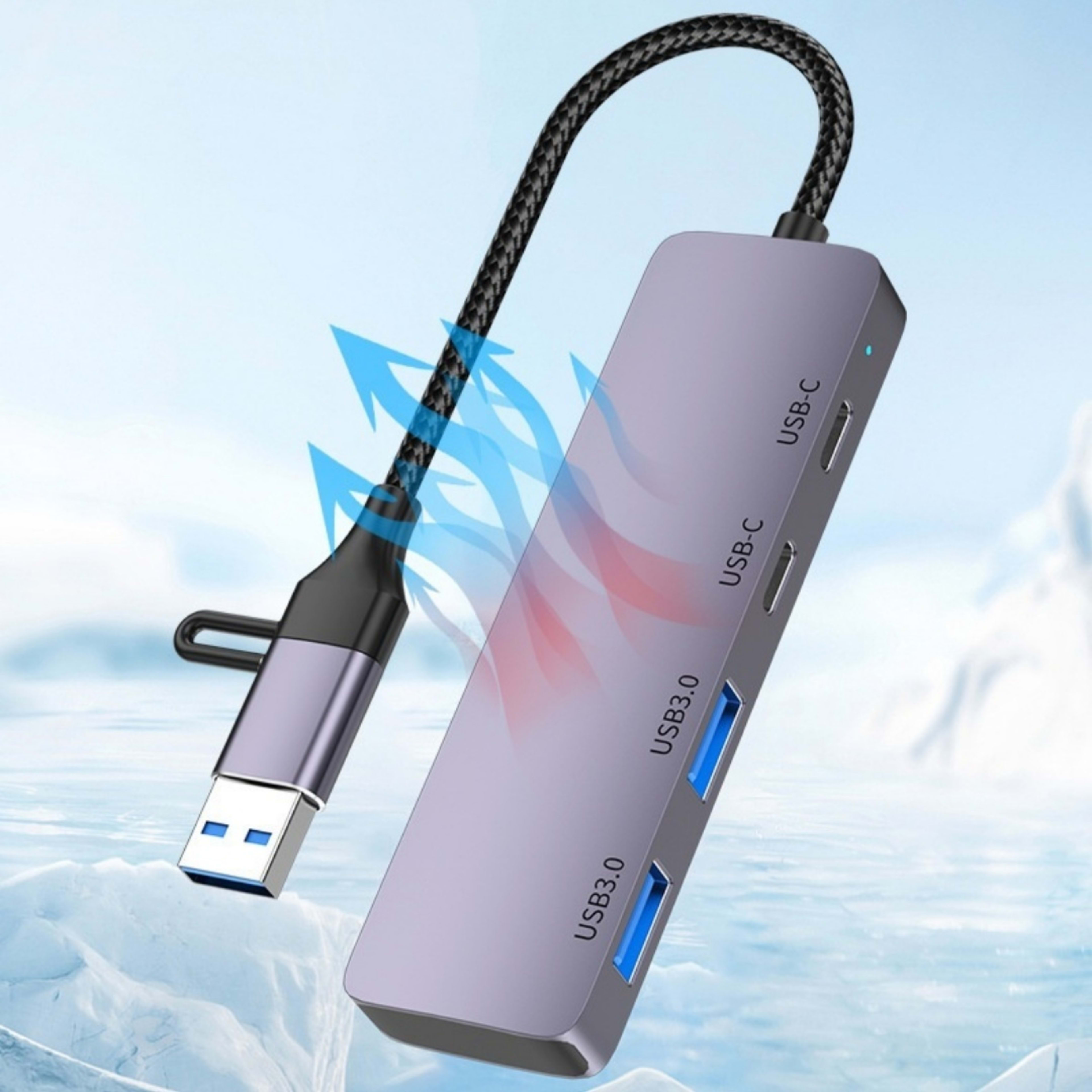 Portable Household Use Dual-function USB 3.0 Hub