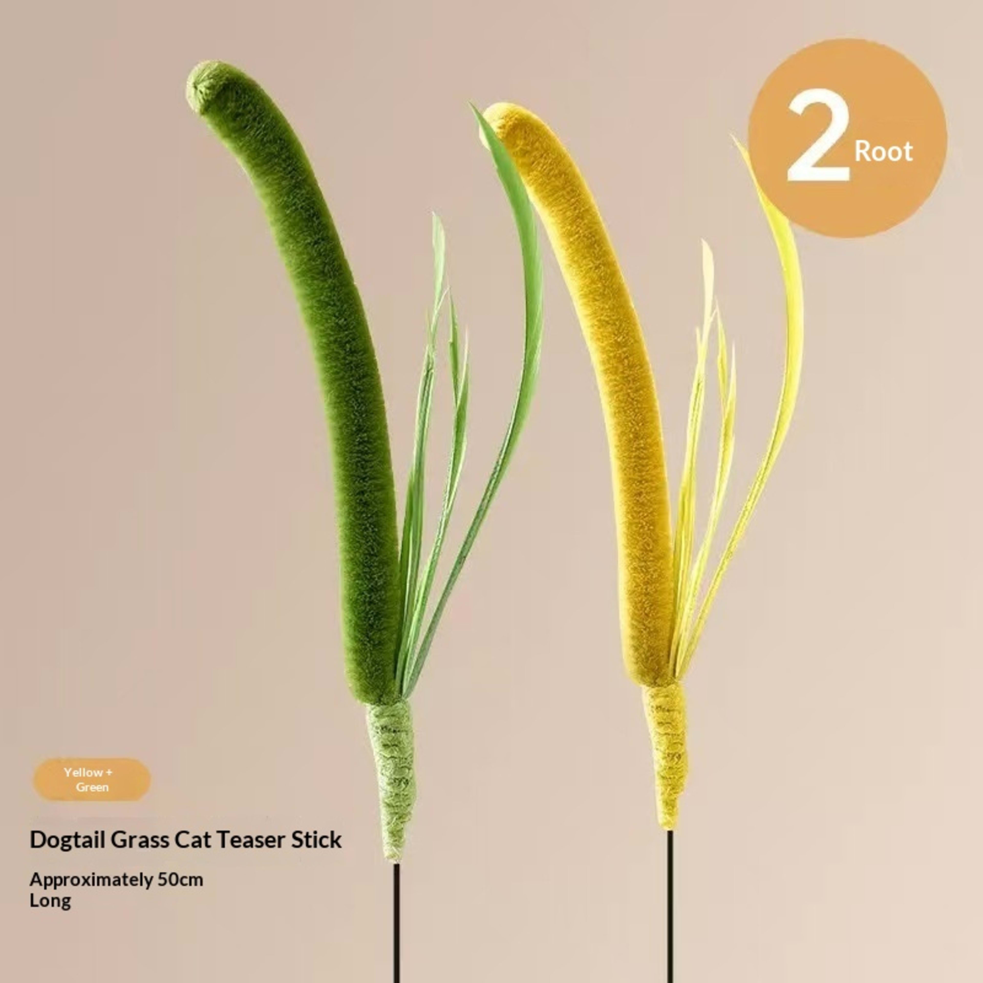 Dogtail Grass Teaser Wand Long-handled Cat Toy Pet Supplies 2