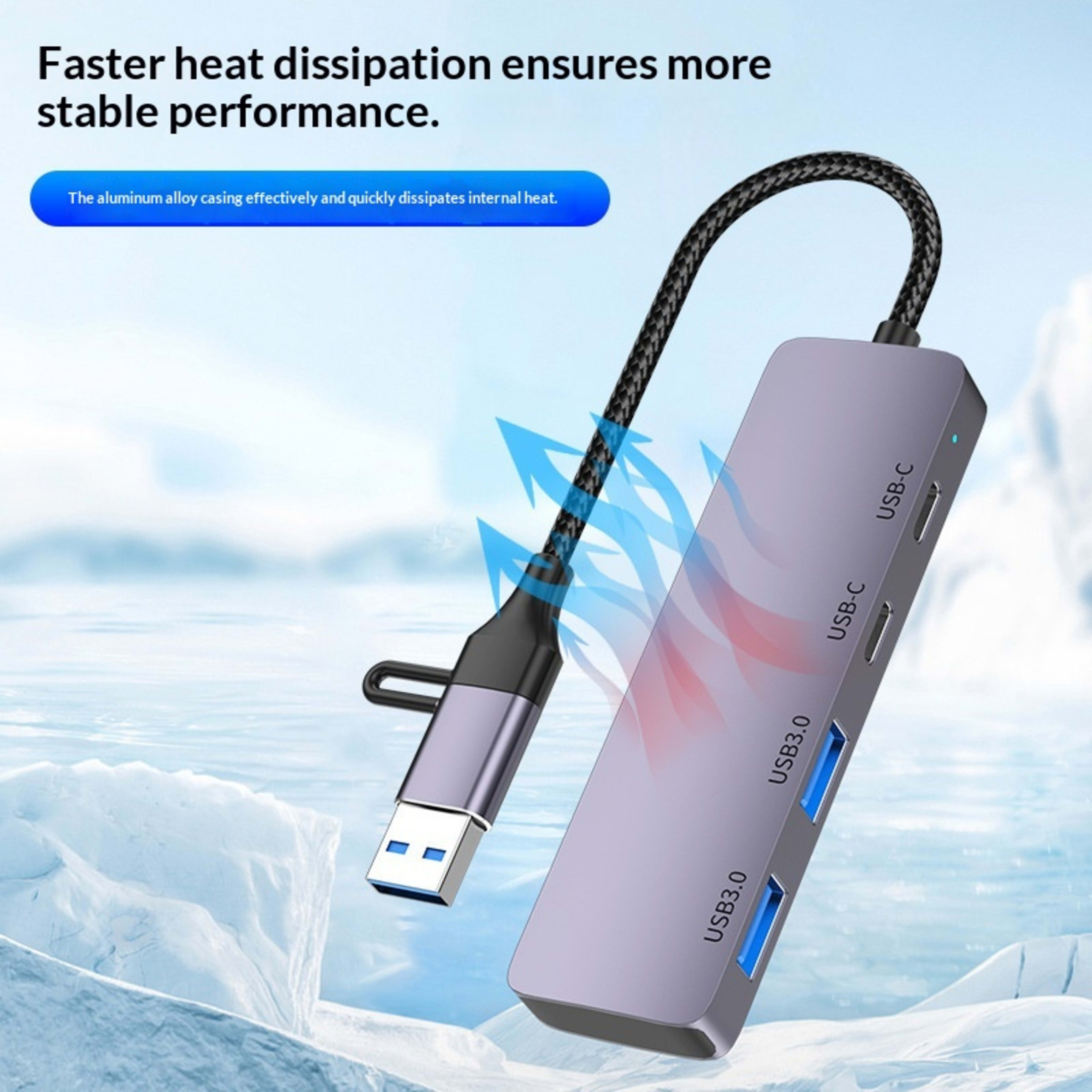 Portable Household Use Dual-function USB 3.0 Hub 6