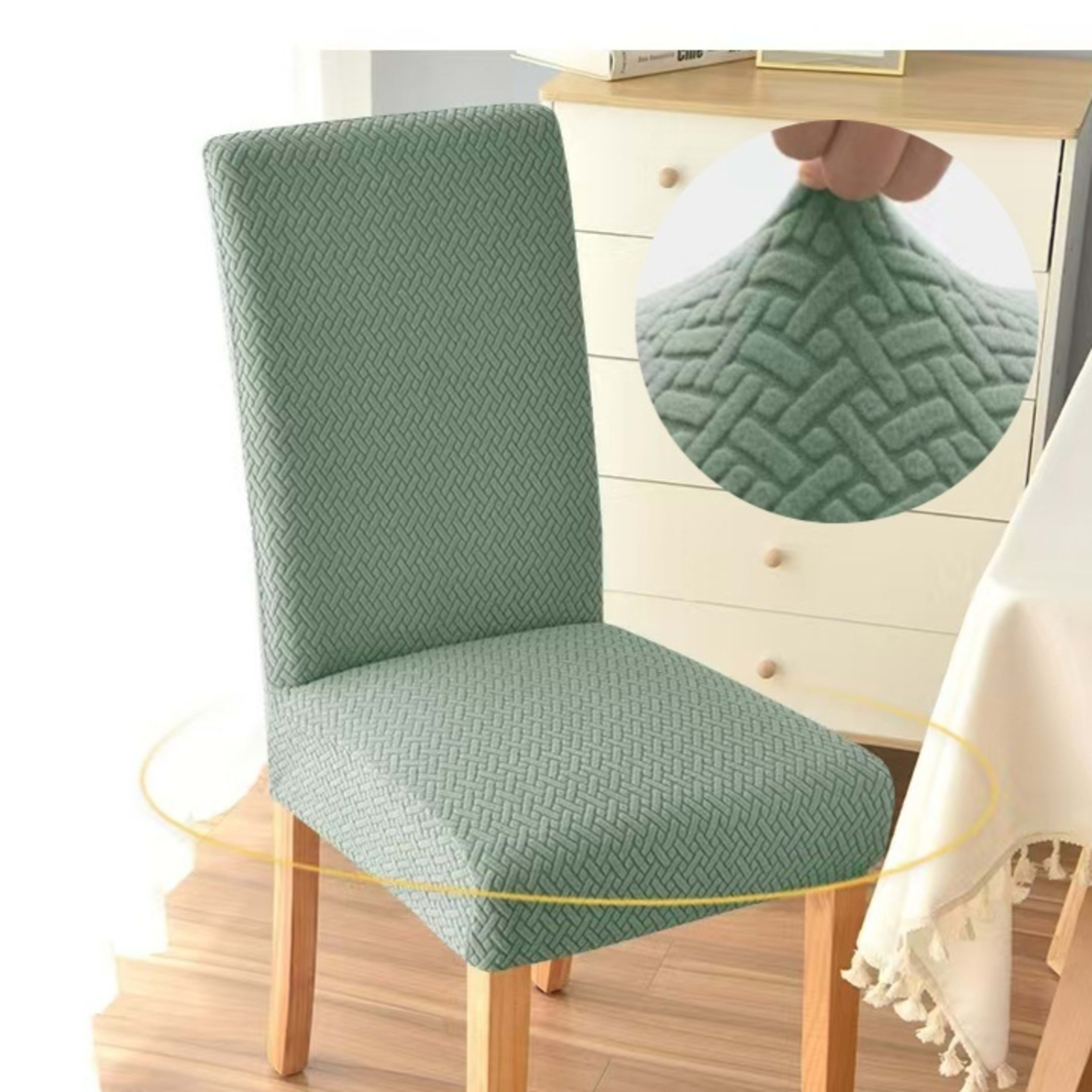 T-shaped Stretch Fleece Jacquard Chair Cover 6