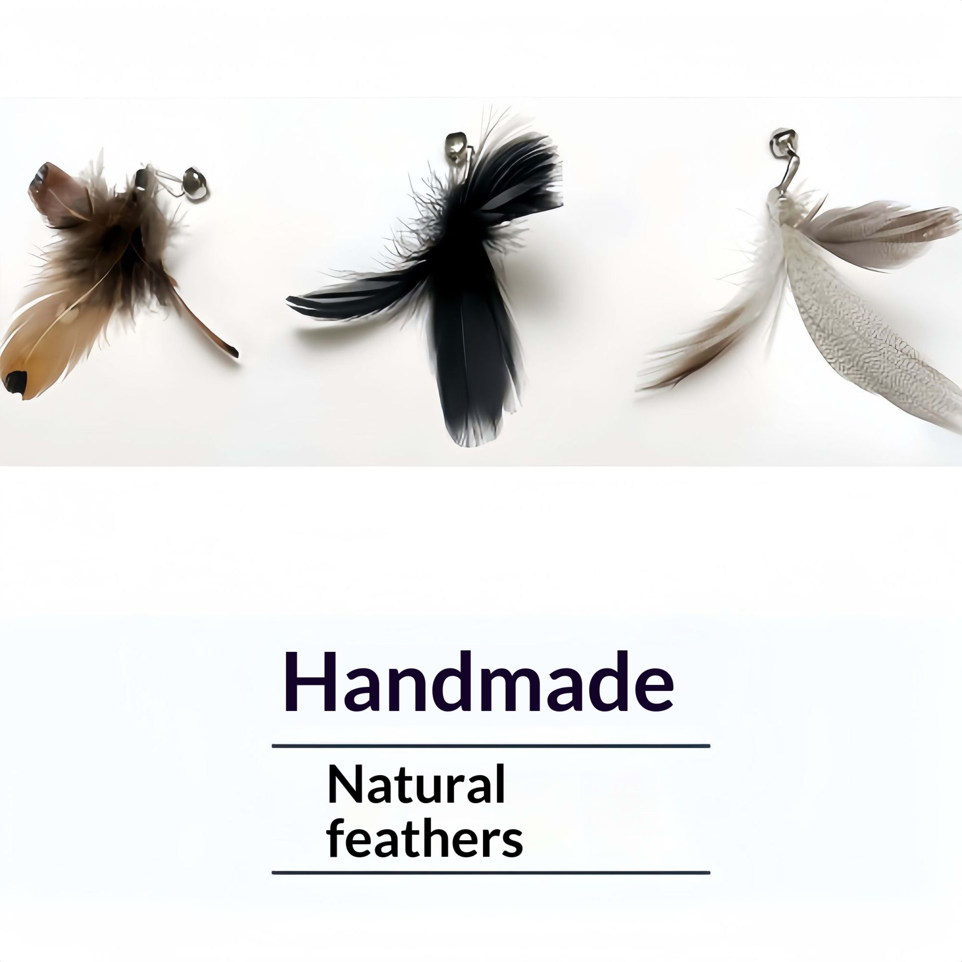New Insect Feather Replacement Head Bell Cat Toy 3