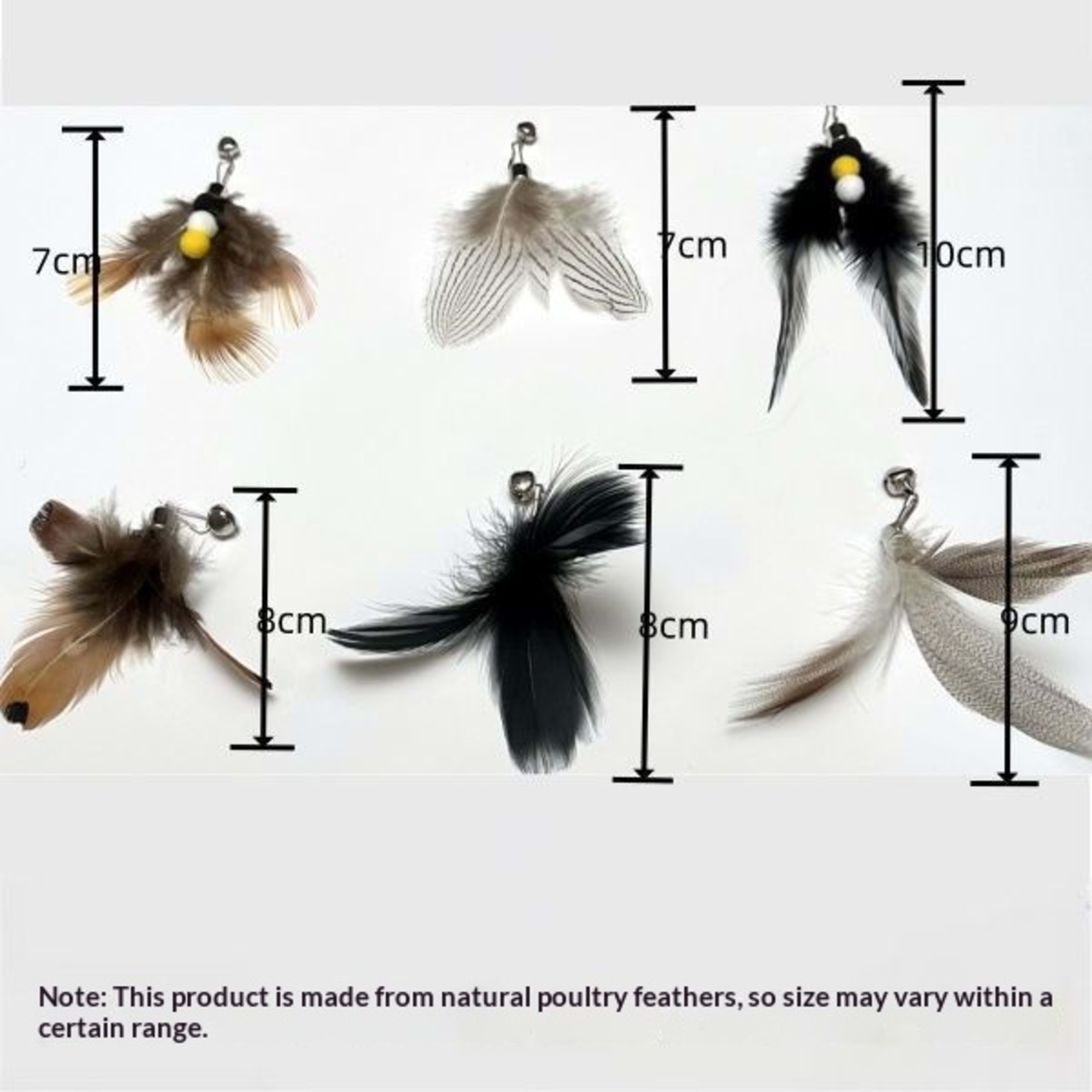 New Insect Feather Replacement Head Bell Cat Toy 6