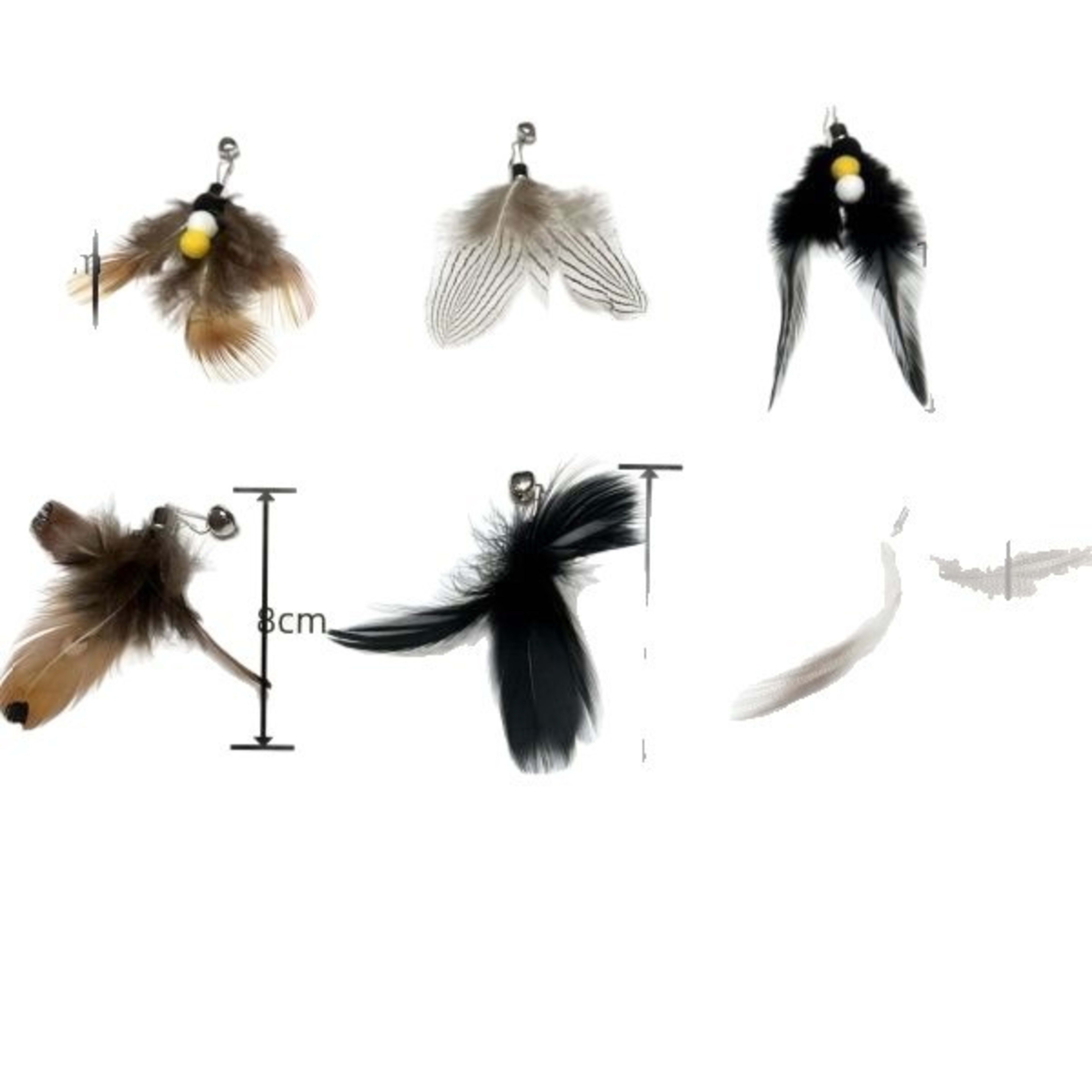 New Insect Feather Replacement Head Bell Cat Toy 8