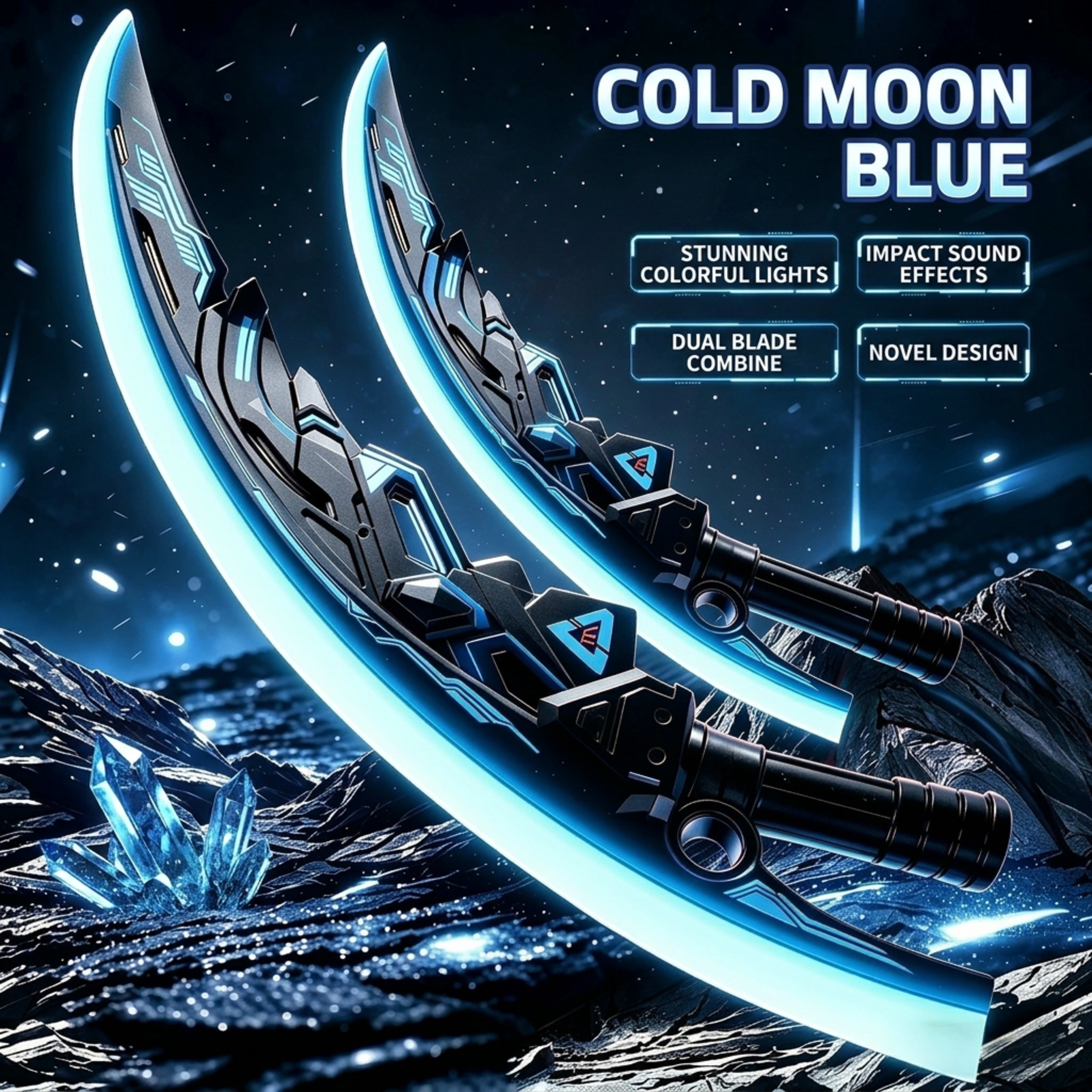 Full Moon Crescent Blade Dual-Sword Glowing Sword Toy 6