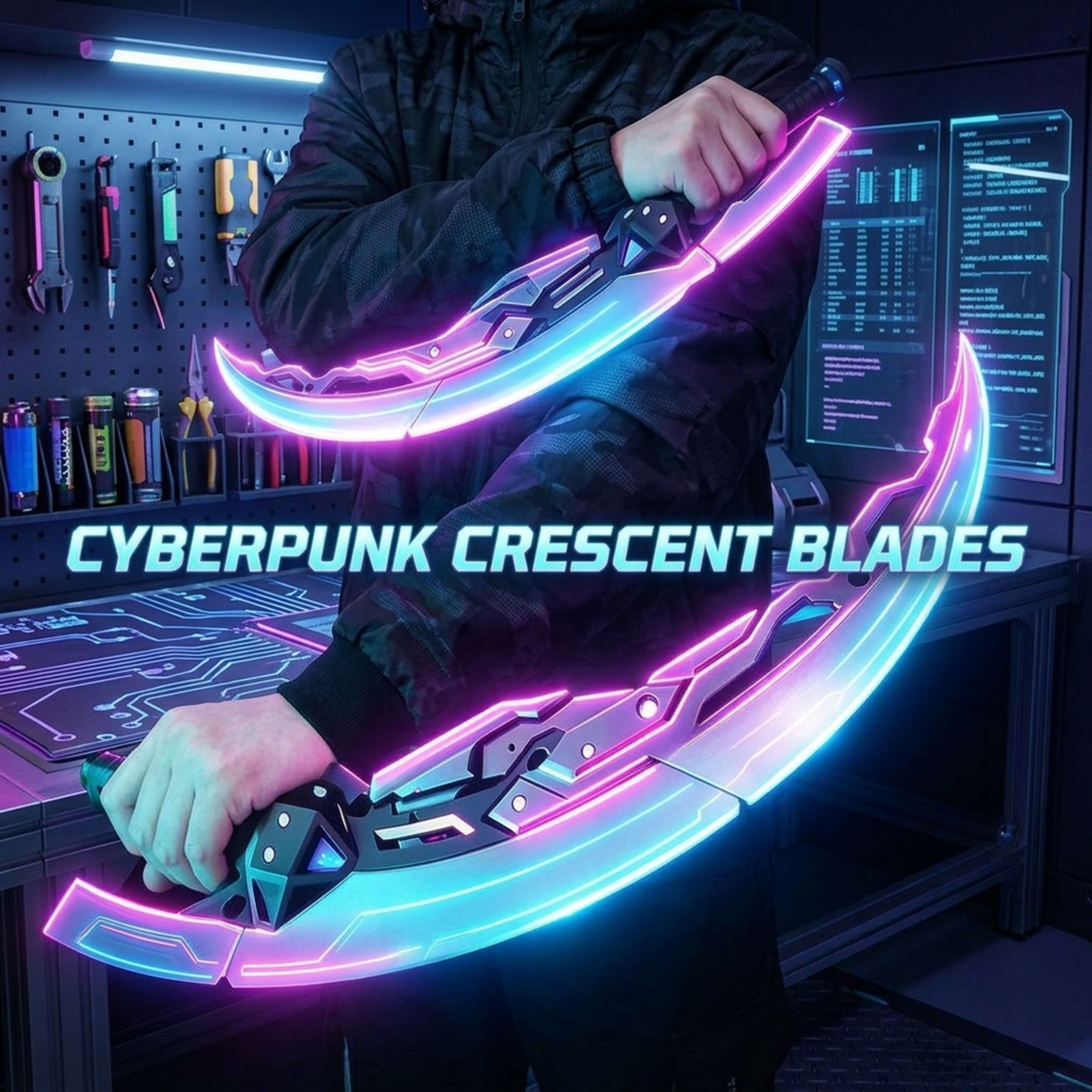 Full Moon Crescent Blade Dual-Sword Glowing Sword Toy