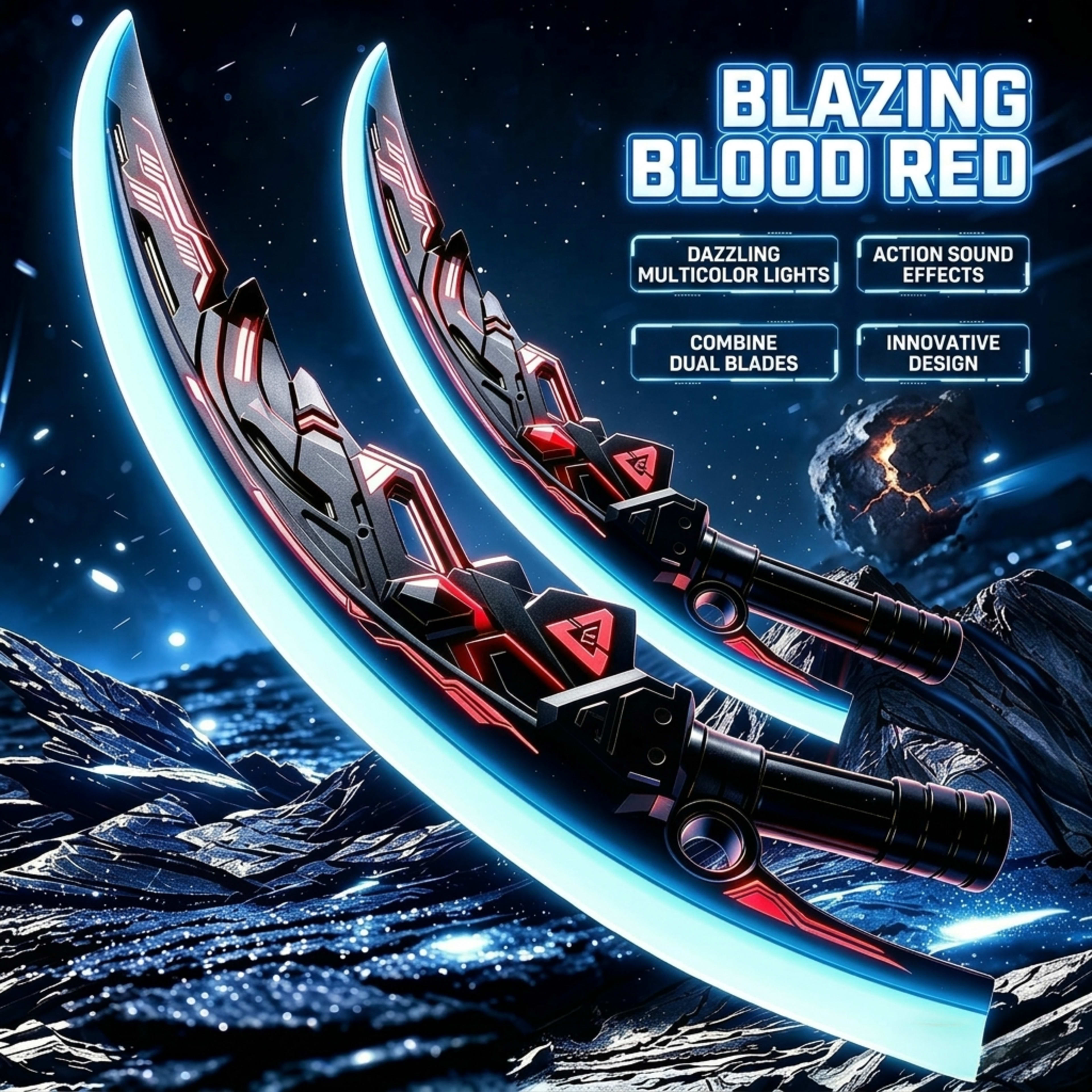 Full Moon Crescent Blade Dual-Sword Glowing Sword Toy 2