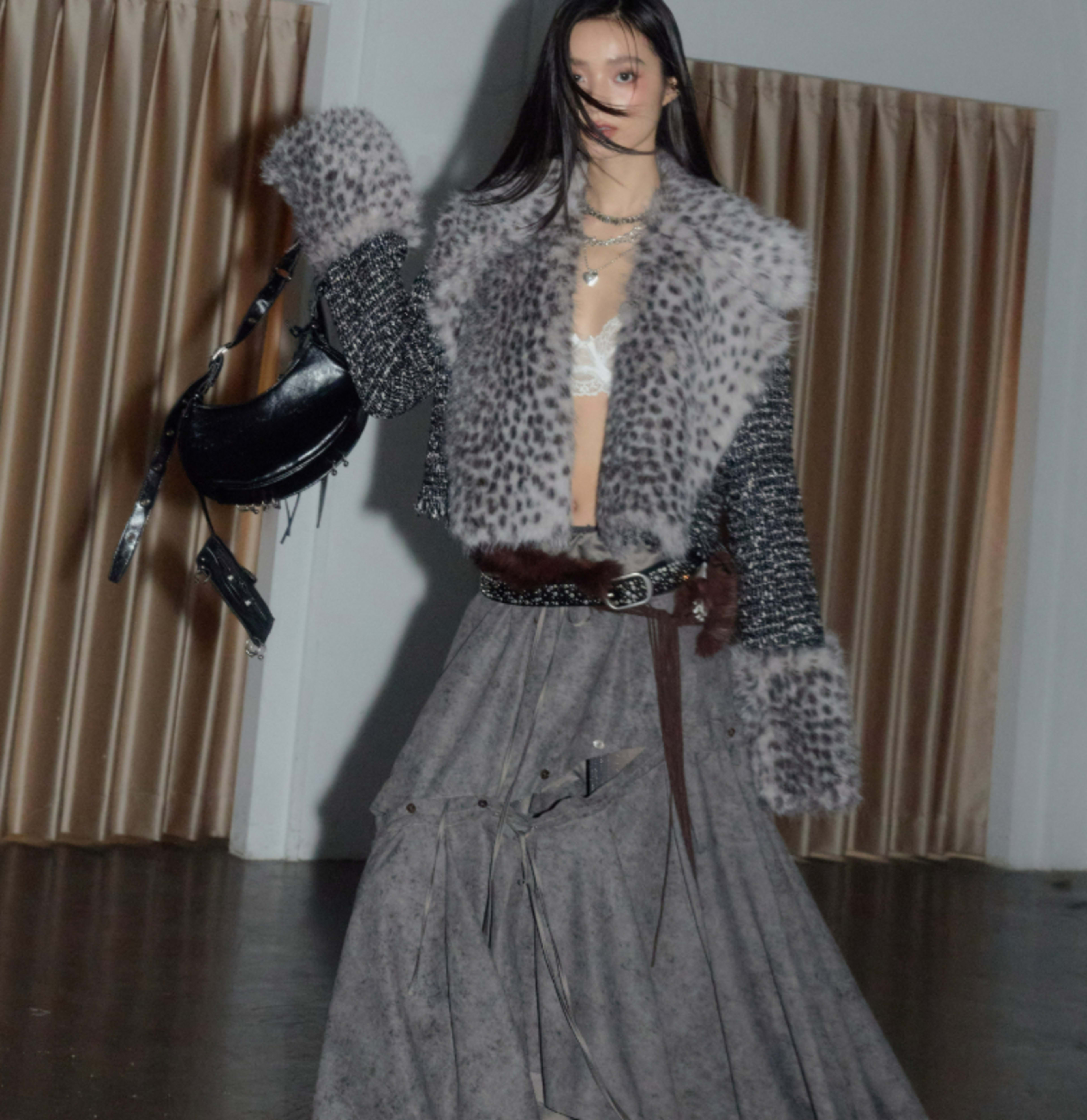 Leopard-print Faux-fur Detachable Wild And Sassy Short Coat 4