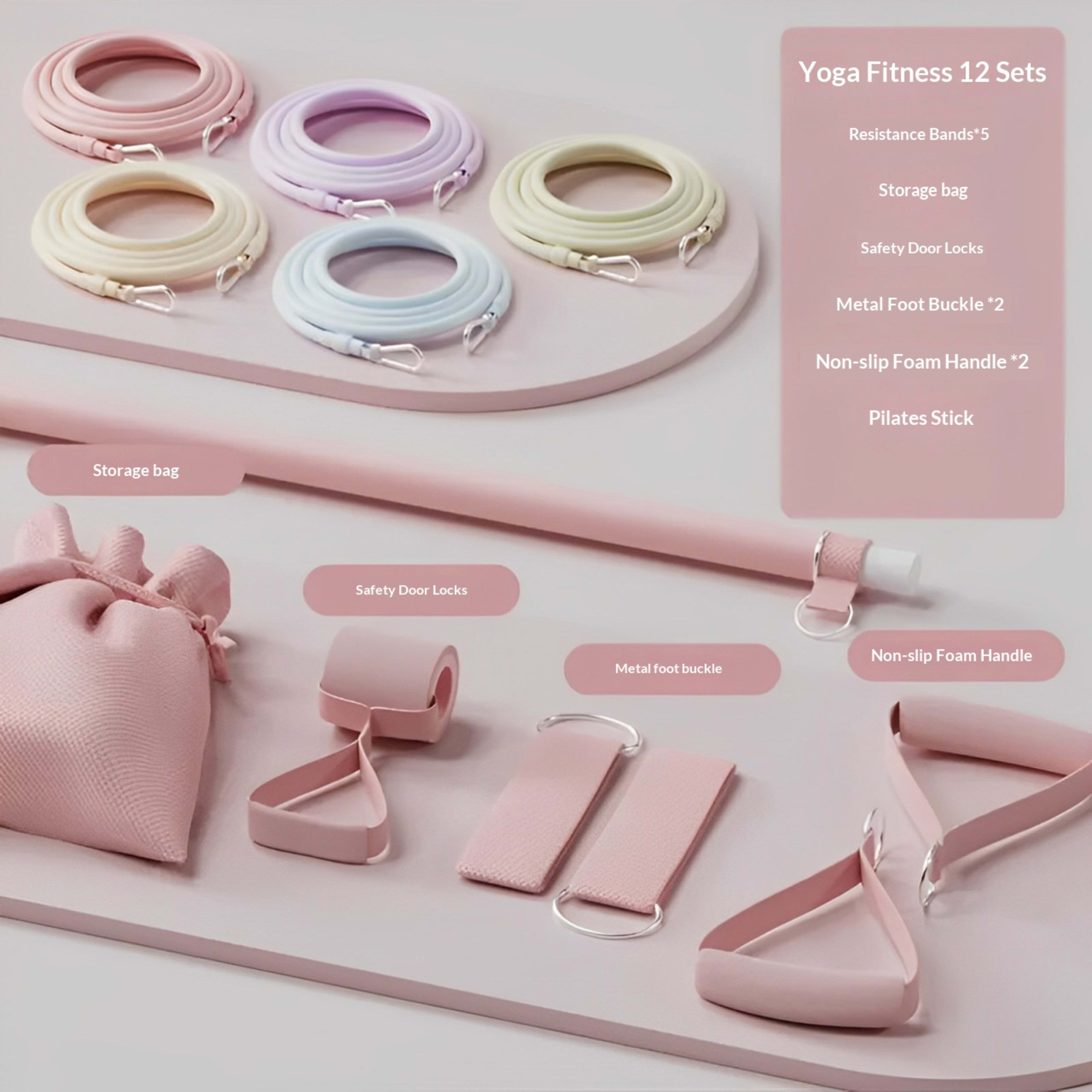 Pilates Bar Back Opening Squats Peach Buttock Fitness Yoga Stick