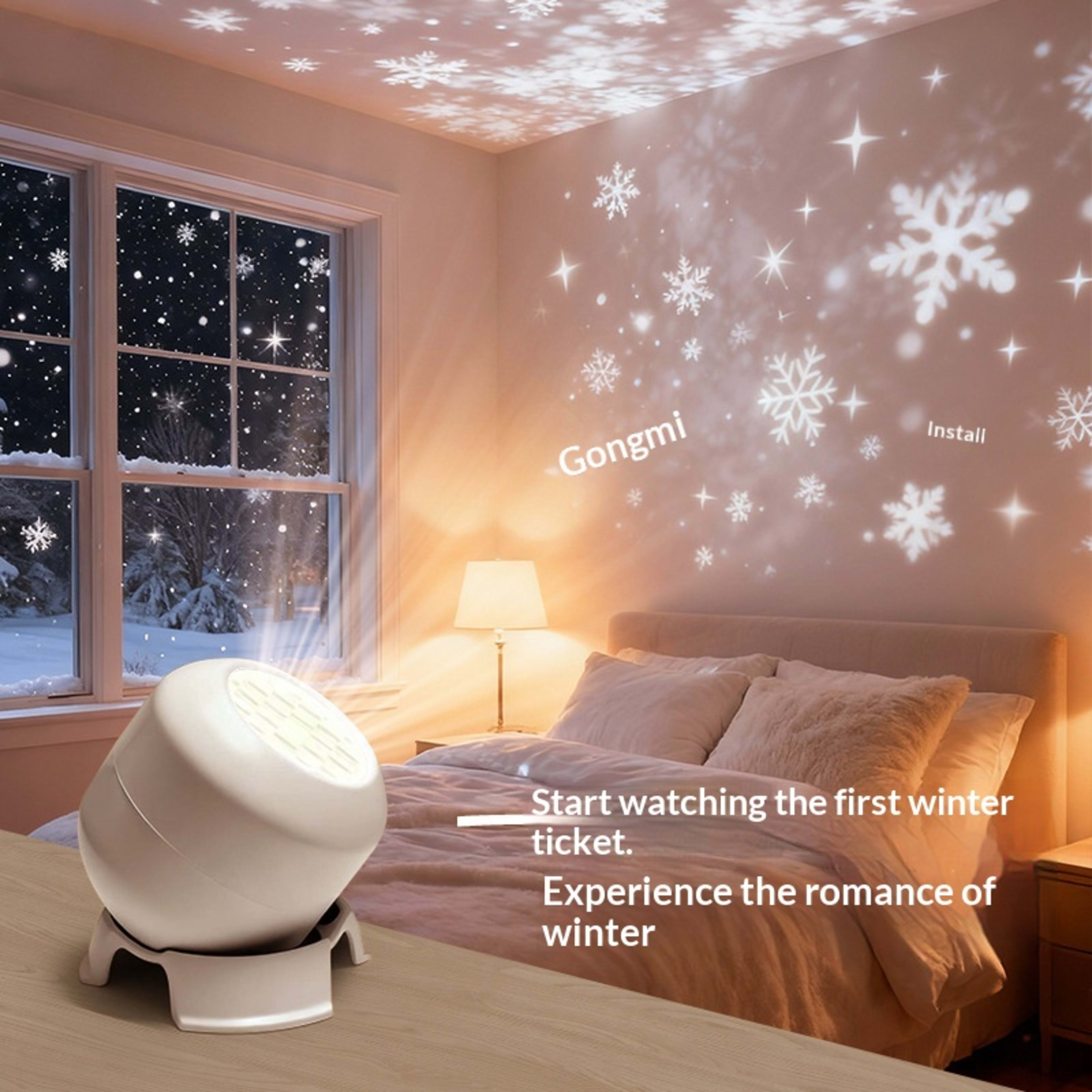 LED Christmas Snowflake Projection Light 8