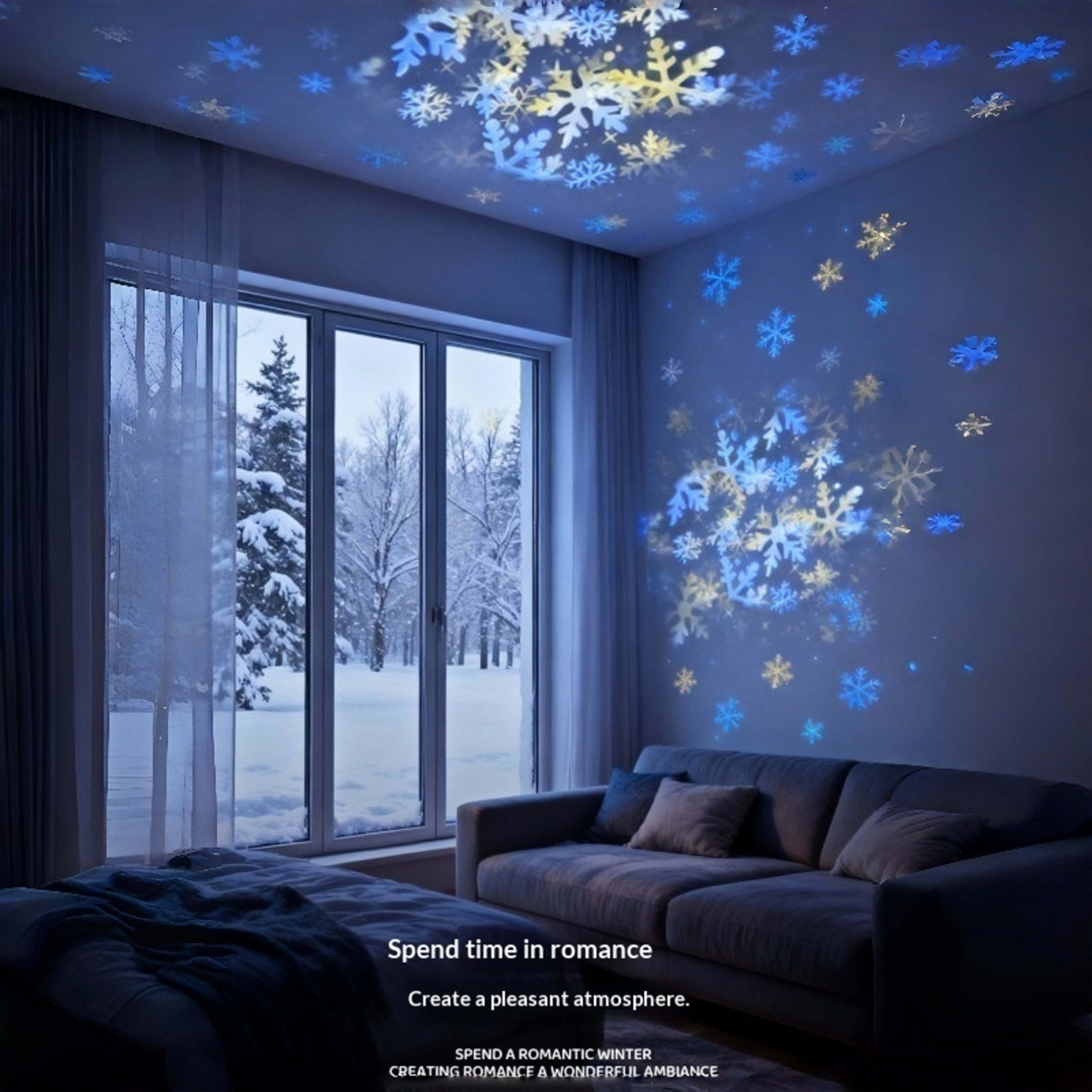 LED Christmas Snowflake Projection Light 2