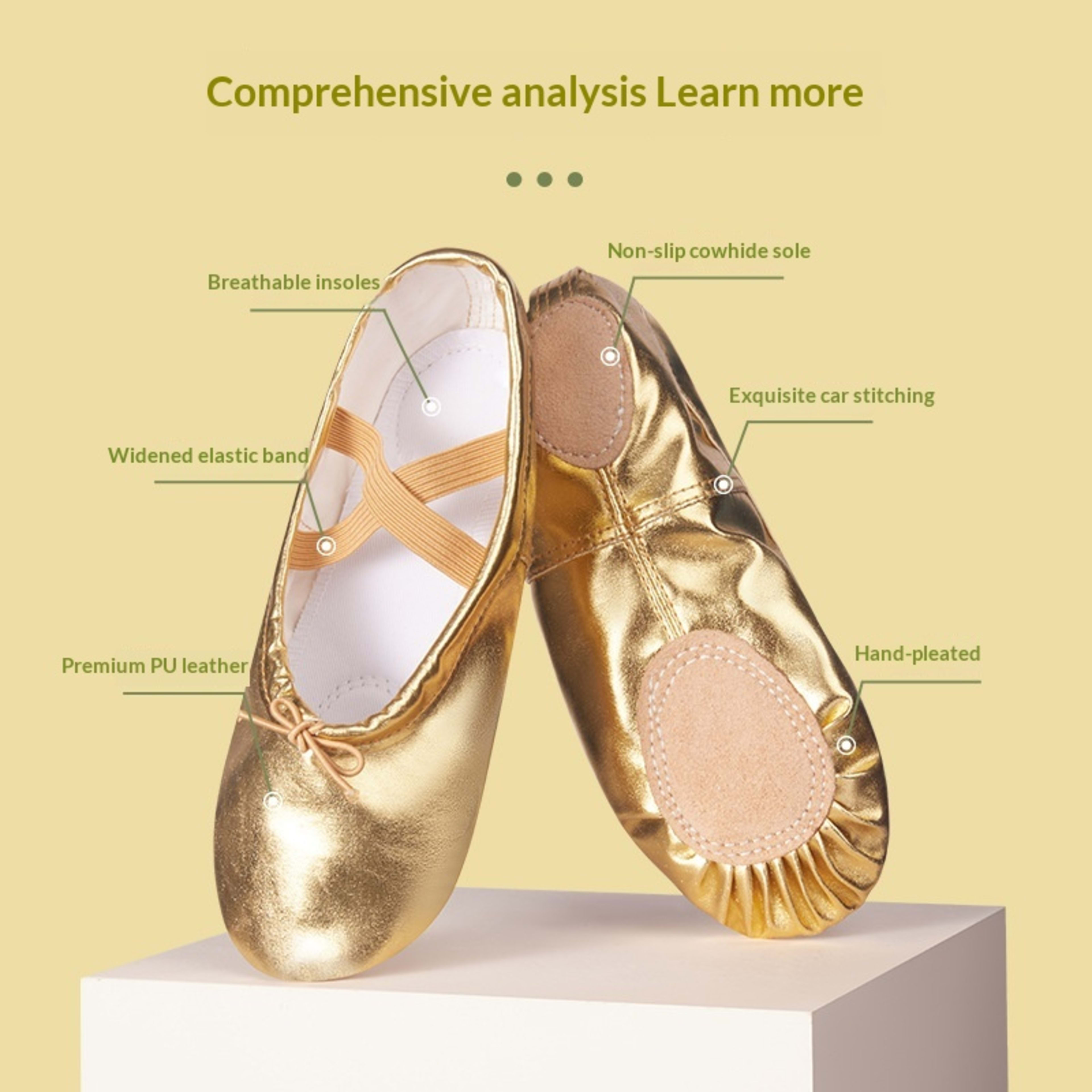Soft-soled Practice PU Leather Cat-claw Gold And Silver Dance Shoes 5