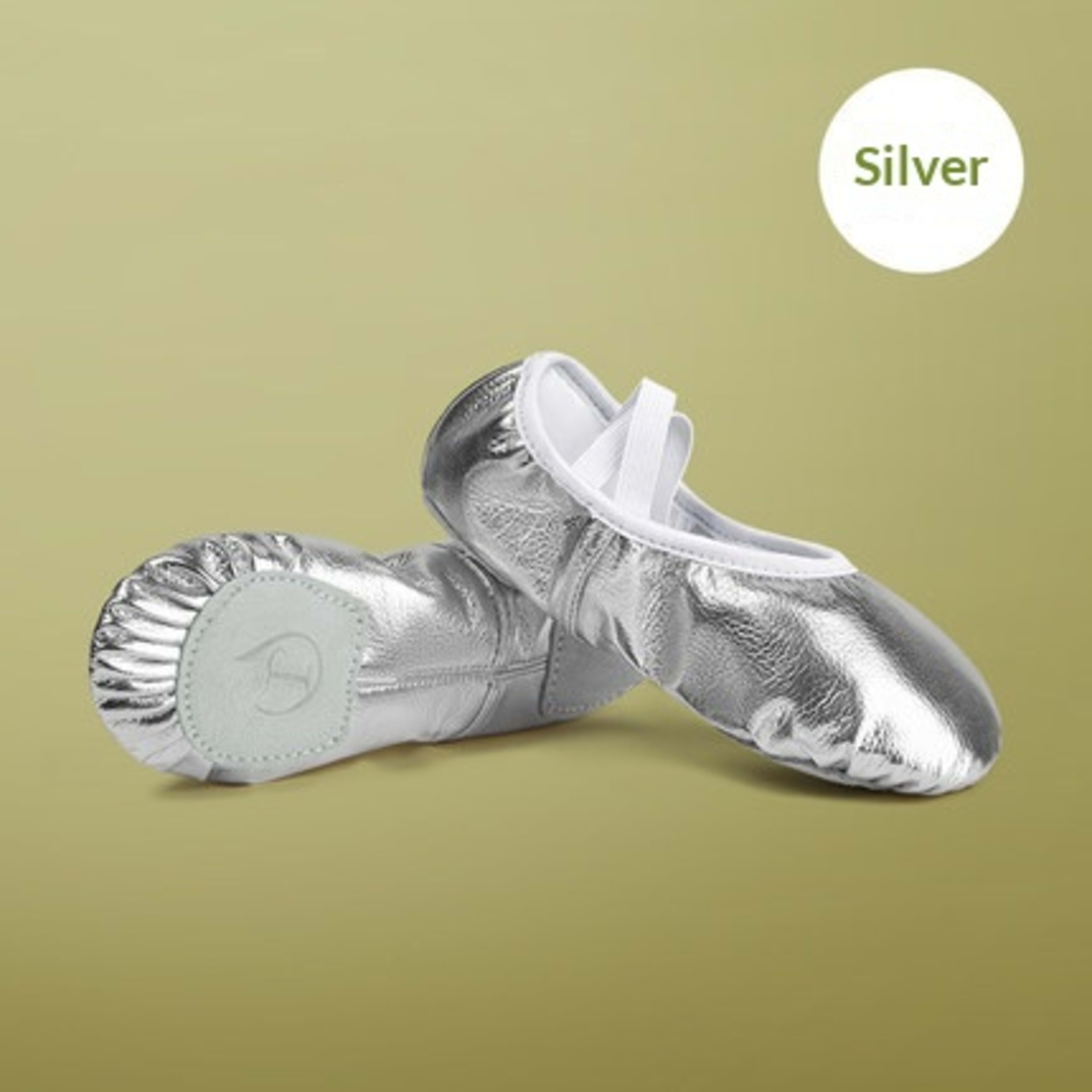 Soft-soled Practice PU Leather Cat-claw Gold And Silver Dance Shoes 3
