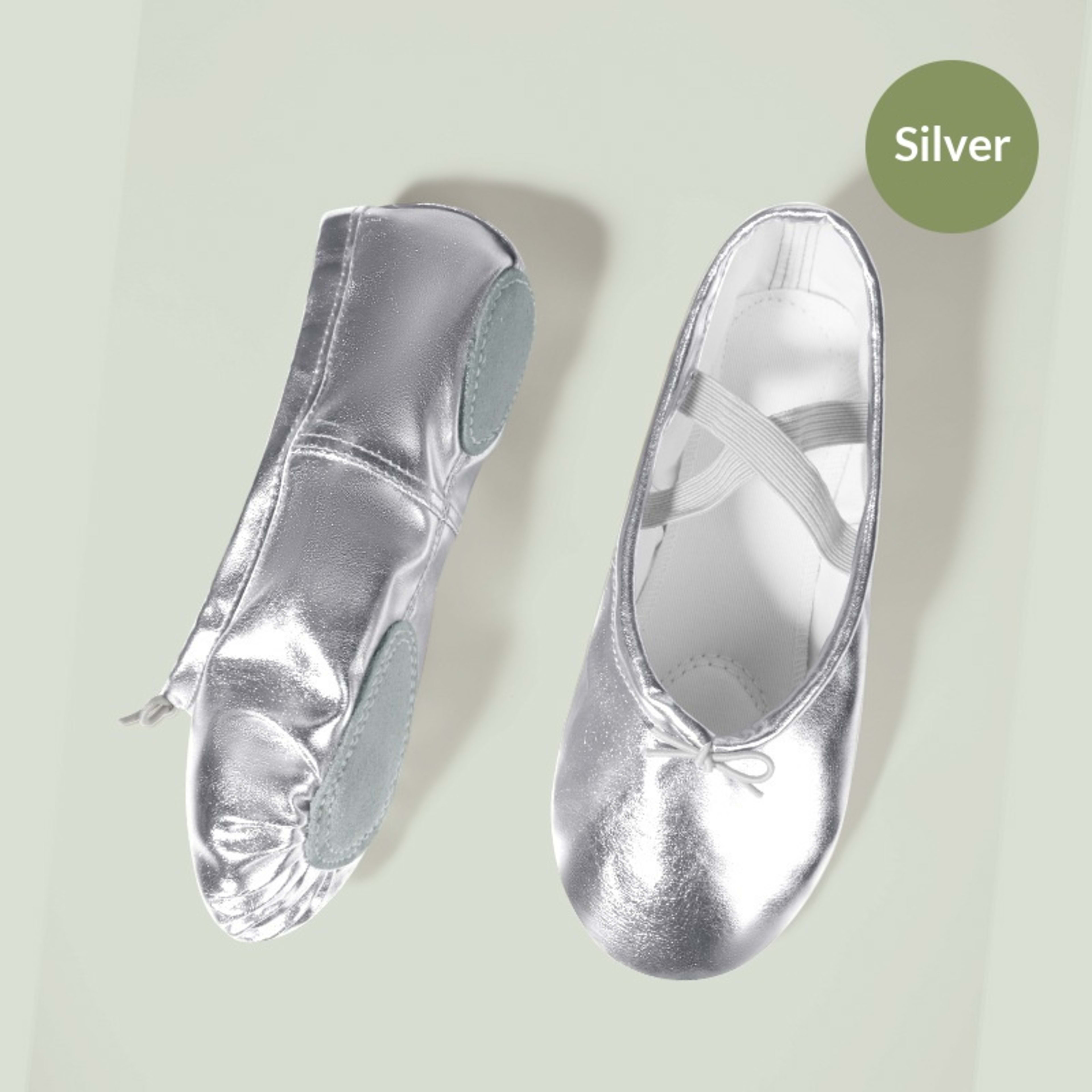 Soft-soled Practice PU Leather Cat-claw Gold And Silver Dance Shoes 2